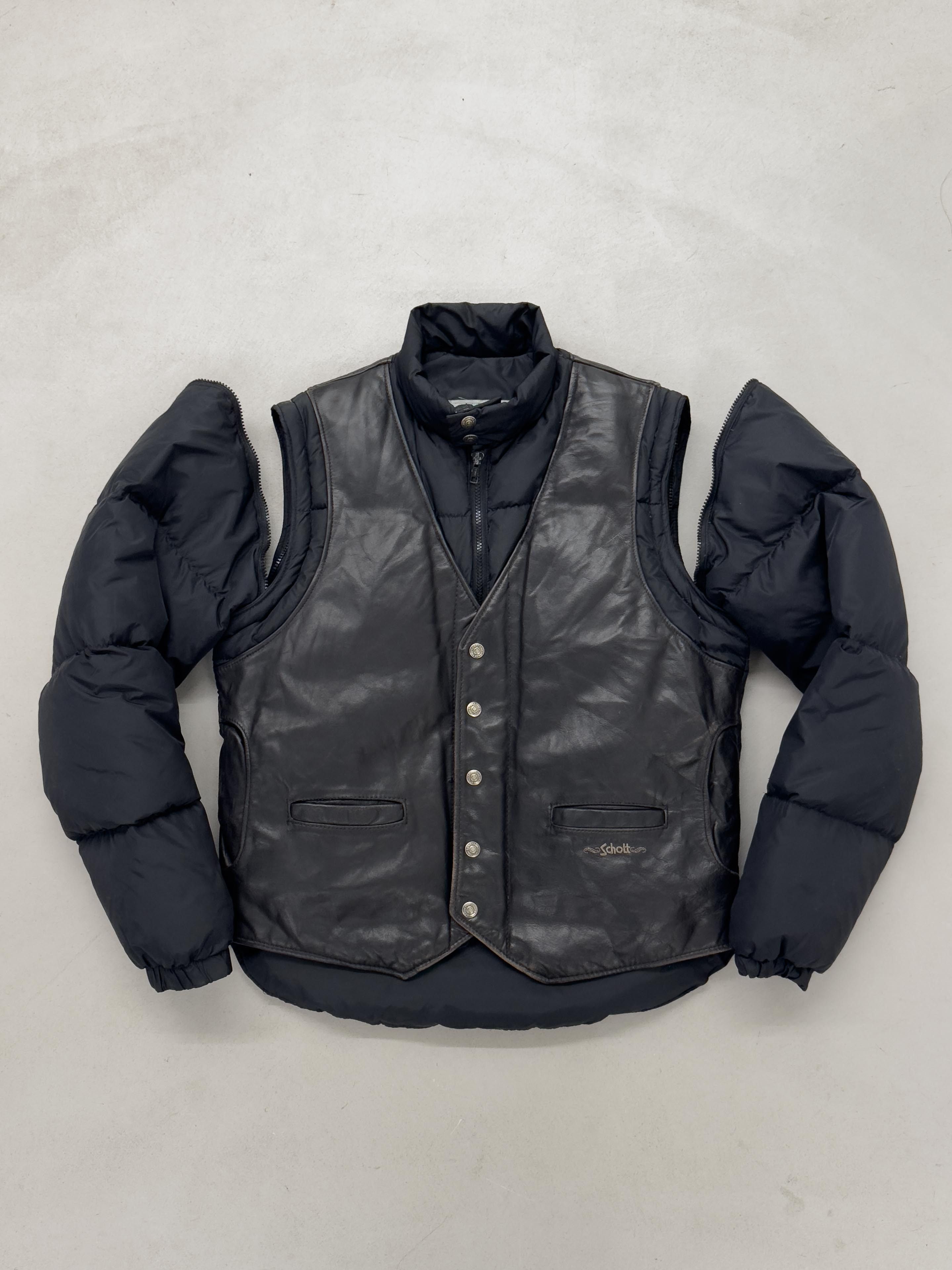 Schott 80’s Schott 2-in-1 Leather Down Jacket Size US M / EU 48-50 / 2 - 1 Thumbnail