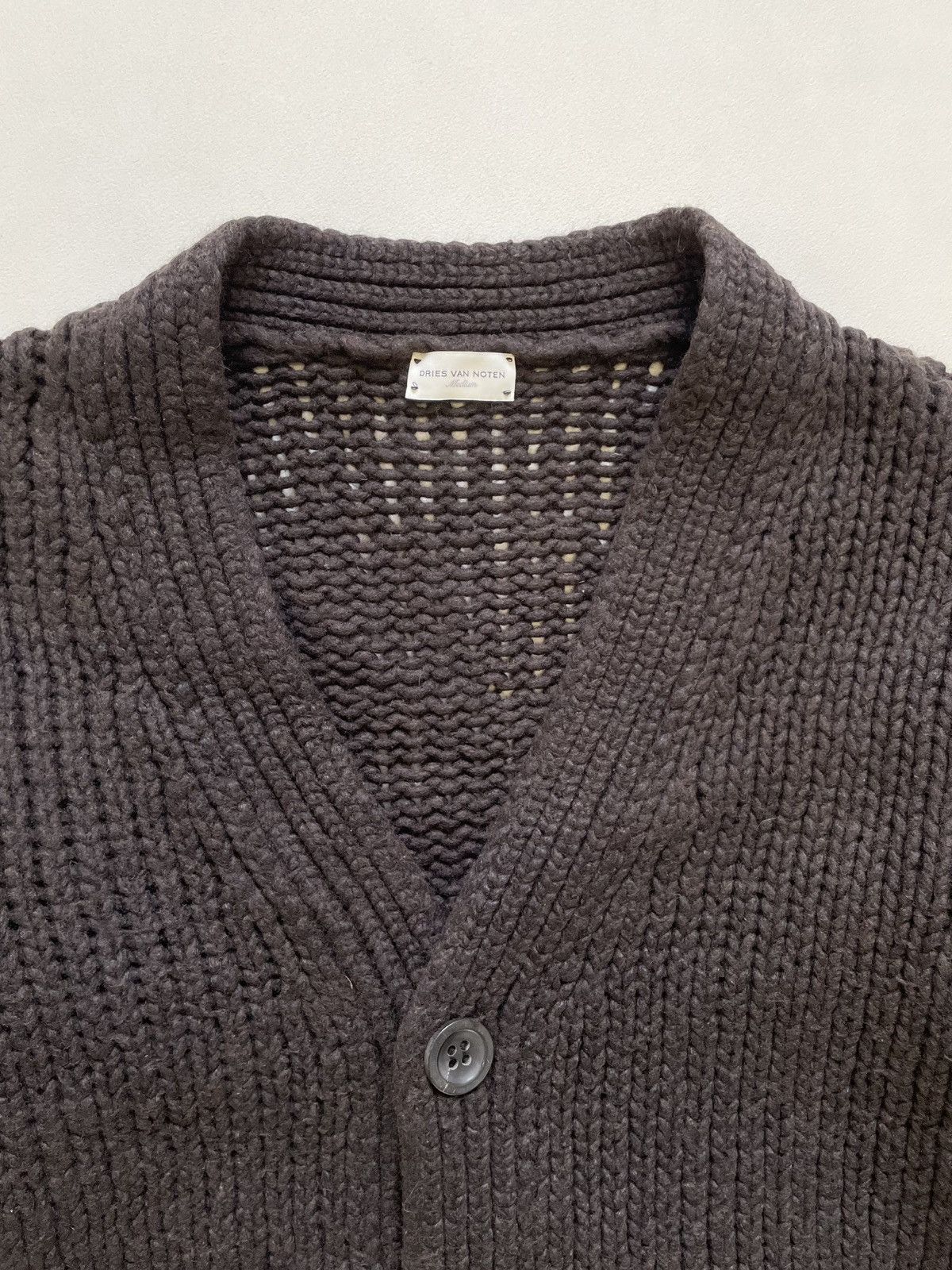 Dries Van Noten Brown Chunky Knit Merino Wool Cardigan Size US M / EU 48-50 / 2 - 3 Thumbnail