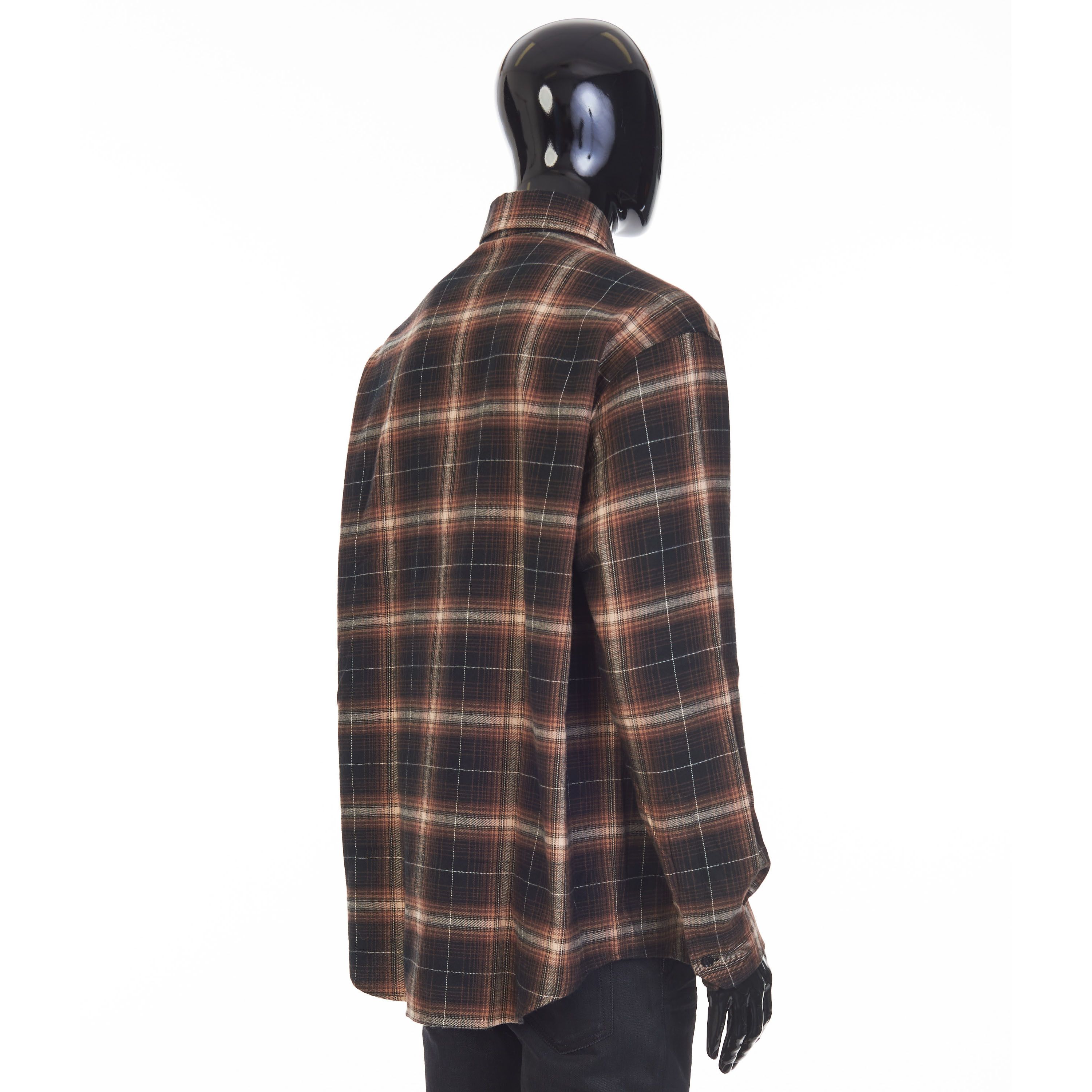 Celine Oversized Lumberjack Shirt In Cotton Checks Size 41 Size US L / EU 52-54 / 3 - 6 Thumbnail