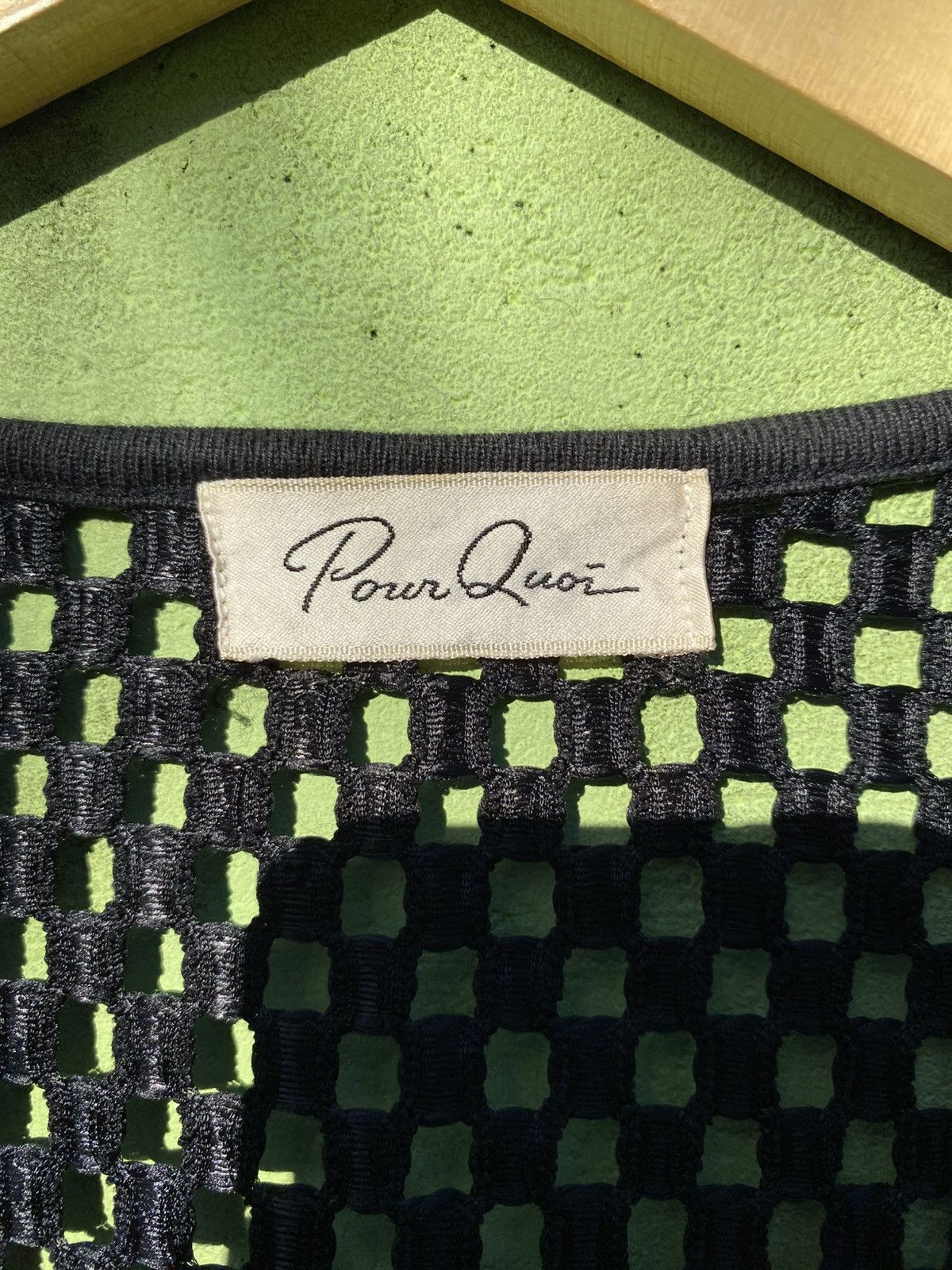 Japanese Brand Pour Quoi Sheer Black Mesh Cardigan Open Weave Layering Top Size US L / EU 52-54 / 3 - 7 Thumbnail
