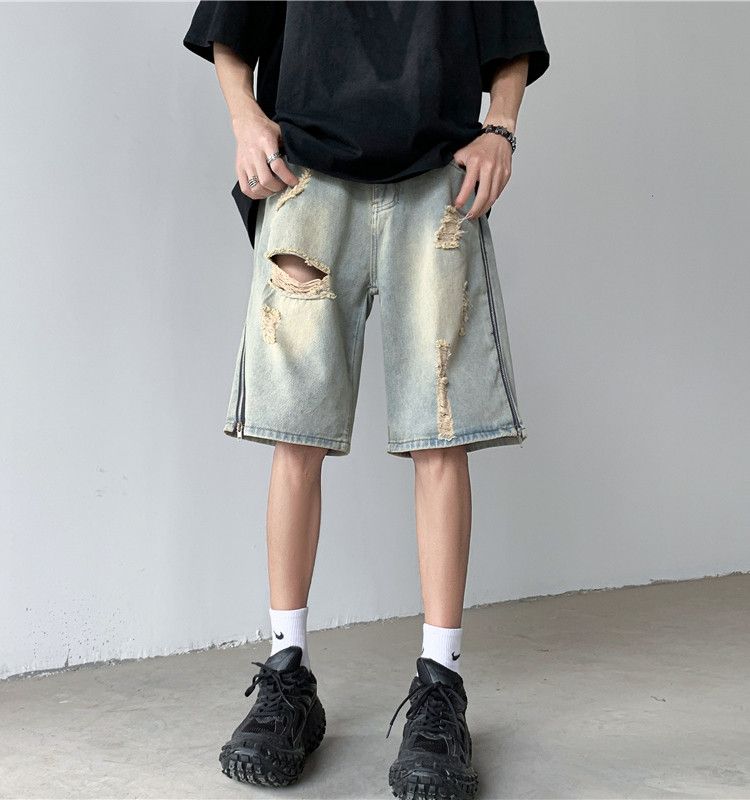Japanese Brand × Jean Retro loose side zippered denim shorts Size US 32 / EU 48 - 1 Thumbnail