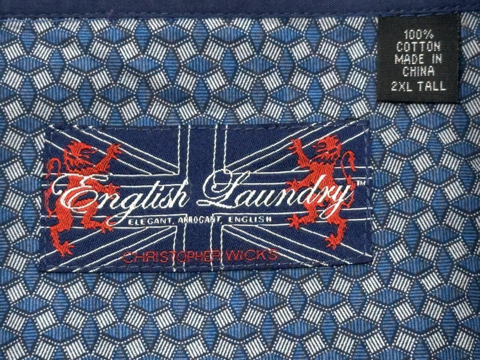 English Laundry English Laundry Tall Embroidered Button Up Blue Mens 2XLT Size US XXL / EU 58 / 5 - 7 Thumbnail