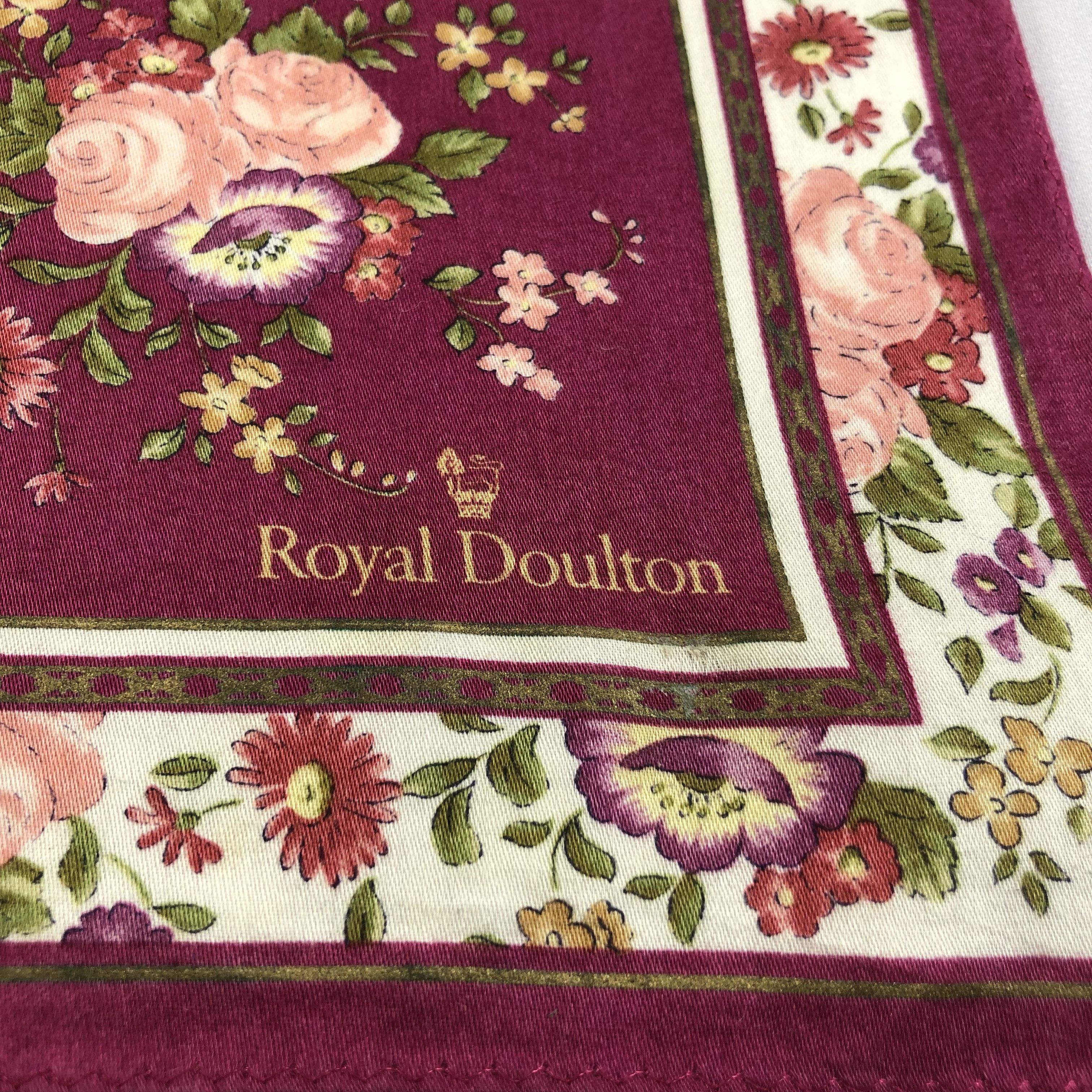 Vintage Royal Doulton Floral Handkerchief Neckerchief Bandana H2064 Size ONE SIZE - 4 Thumbnail
