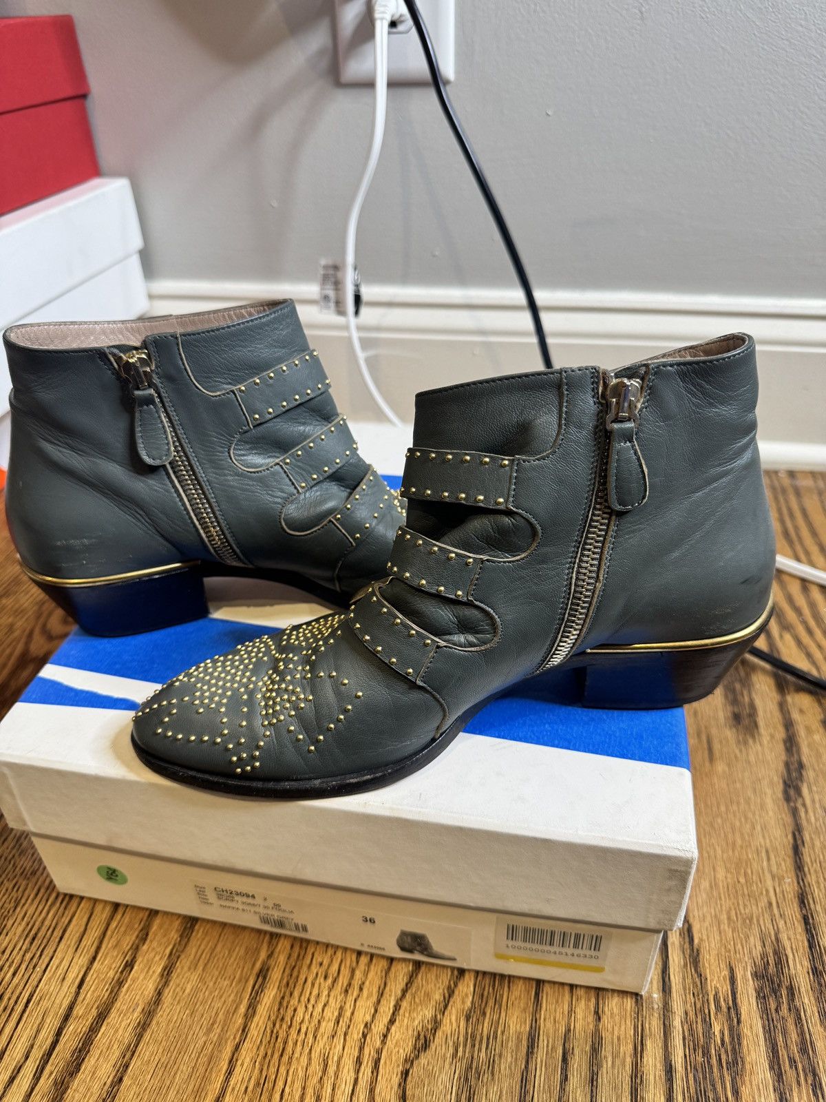 Chloe Gray leather printed boot Size US 6 / IT 36 - 7 Thumbnail