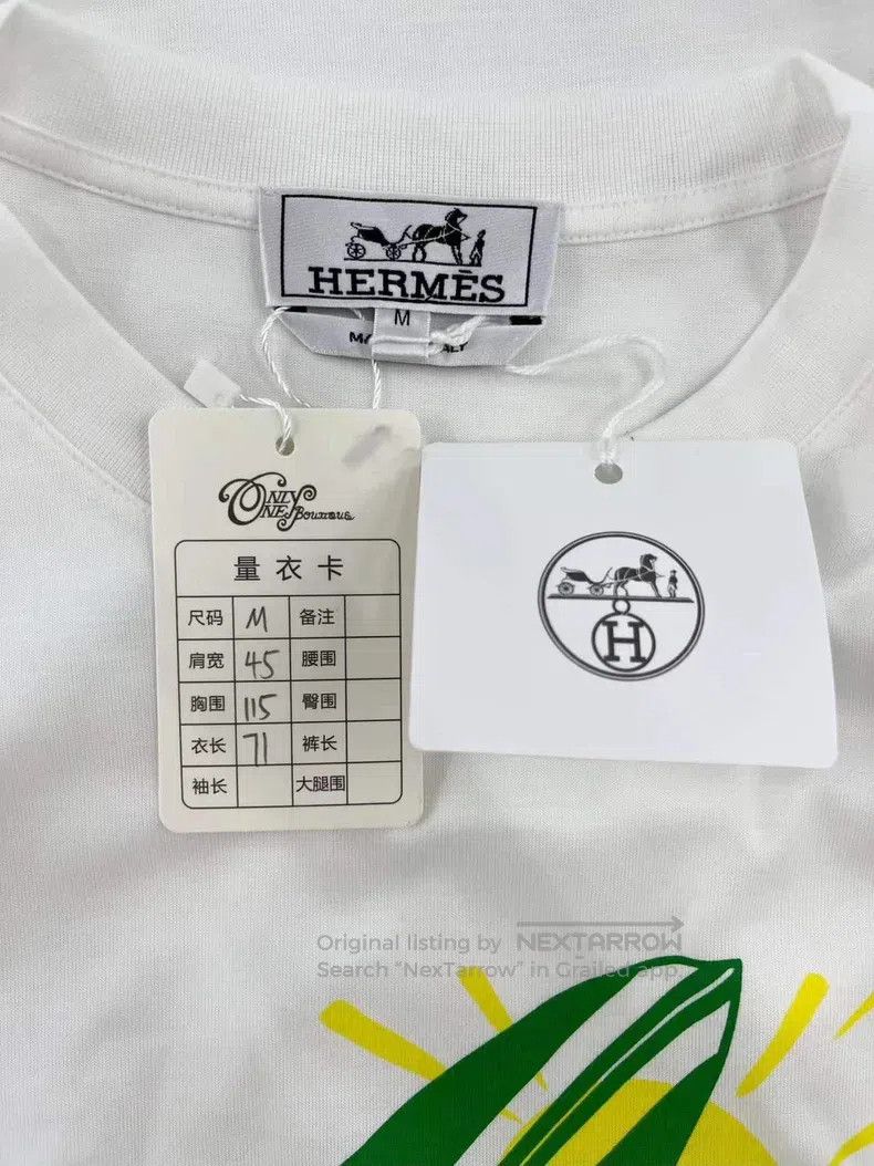 Hermes Hermes Printed white T-shirt Size US M / EU 48-50 / 2 - 3 Thumbnail