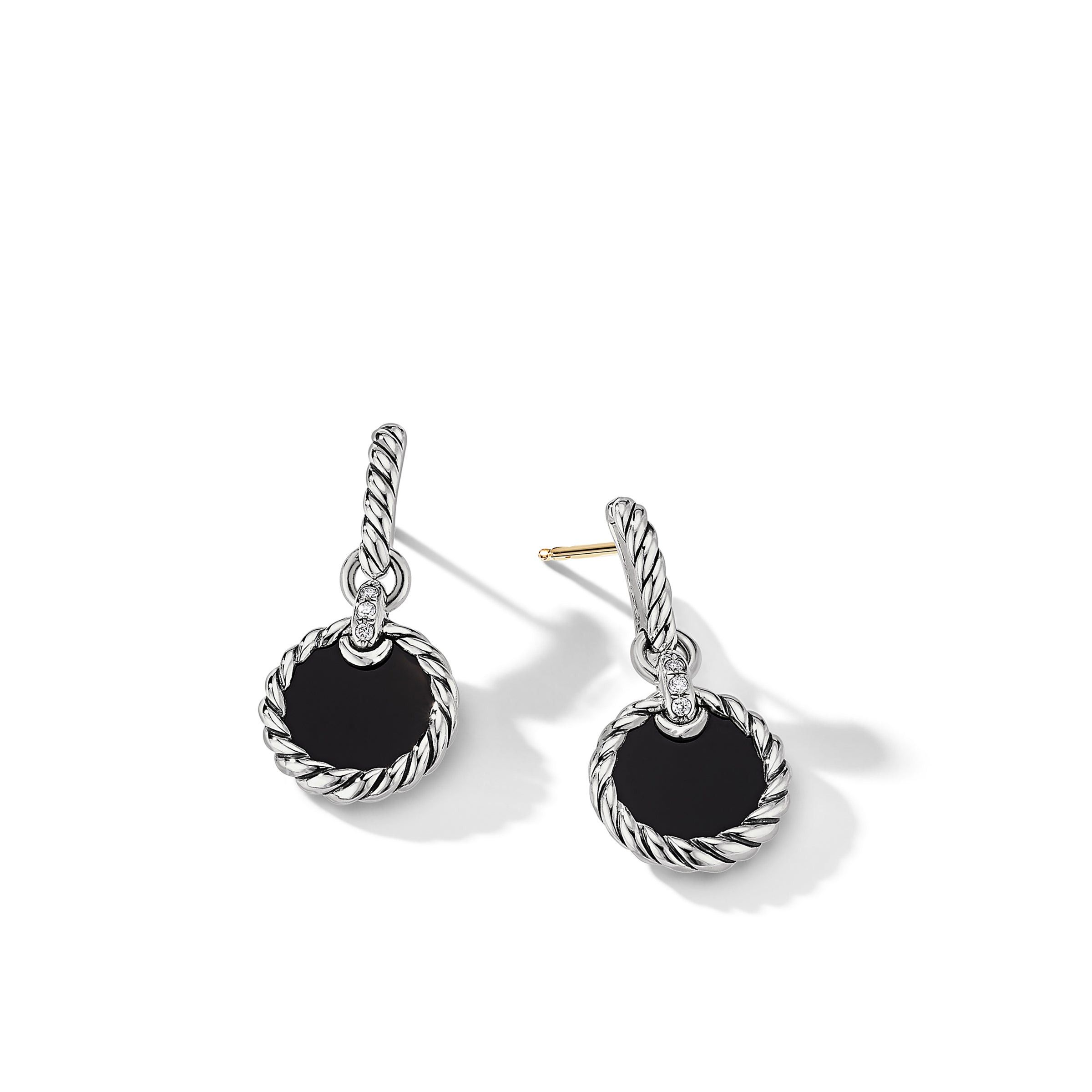 David Yurman o1w1db10525 E17016D Earrings in Silver with Onyx and Diamond Size ONE SIZE - 2 Thumbnail