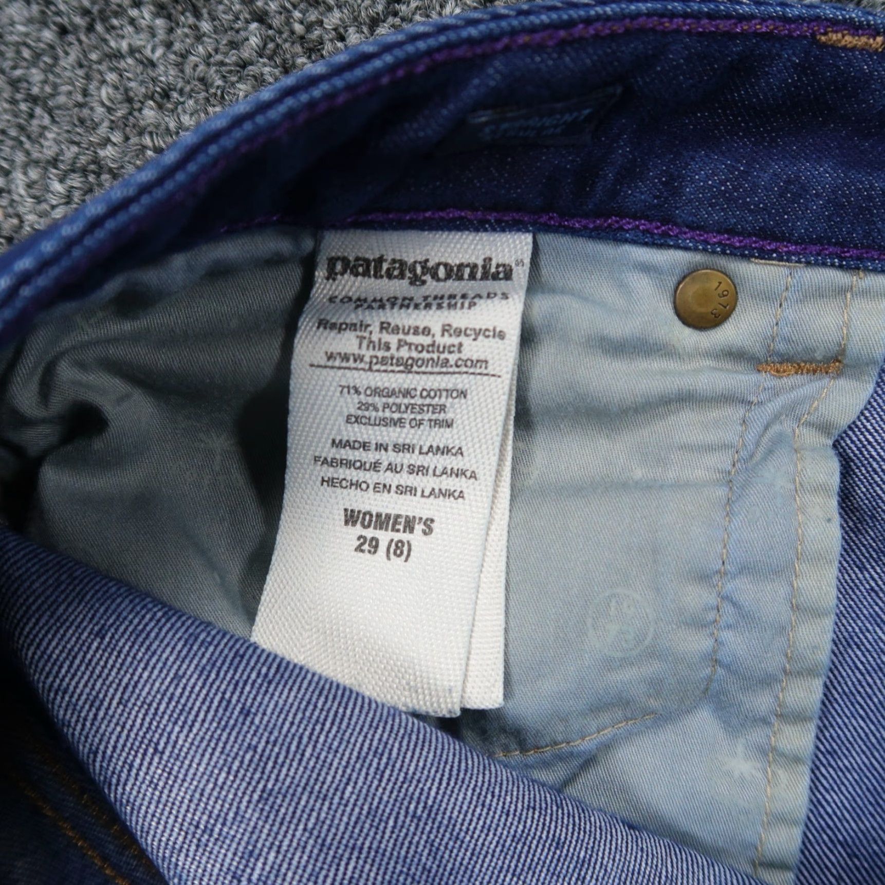 Patagonia Patagonia Jeans Womens 32x32 Blue Straight 5 Pocket Dark Wash Denim Jeans Size 24" / US 00 / IT 34 - 7 Thumbnail