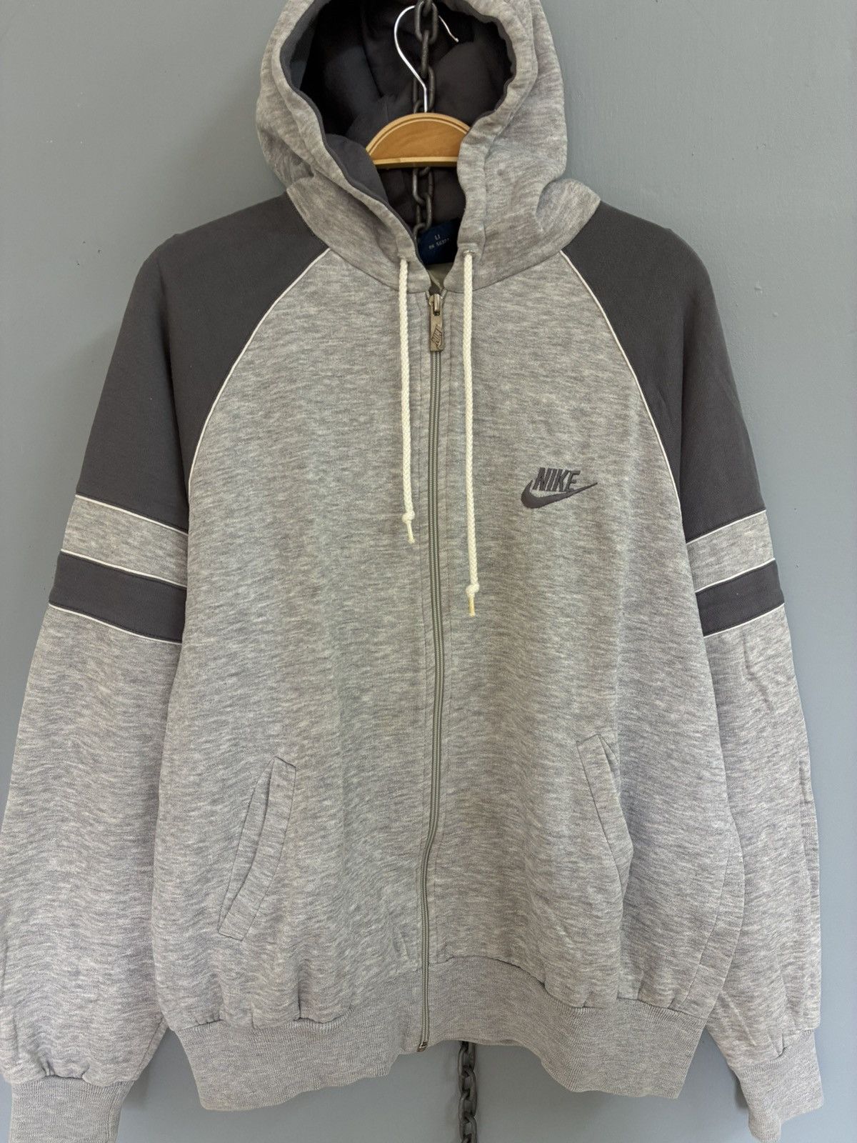 Nike Vintage 80s Nike blue tag zip up hoodie Size US L / EU 52-54 / 3 - 3 Thumbnail