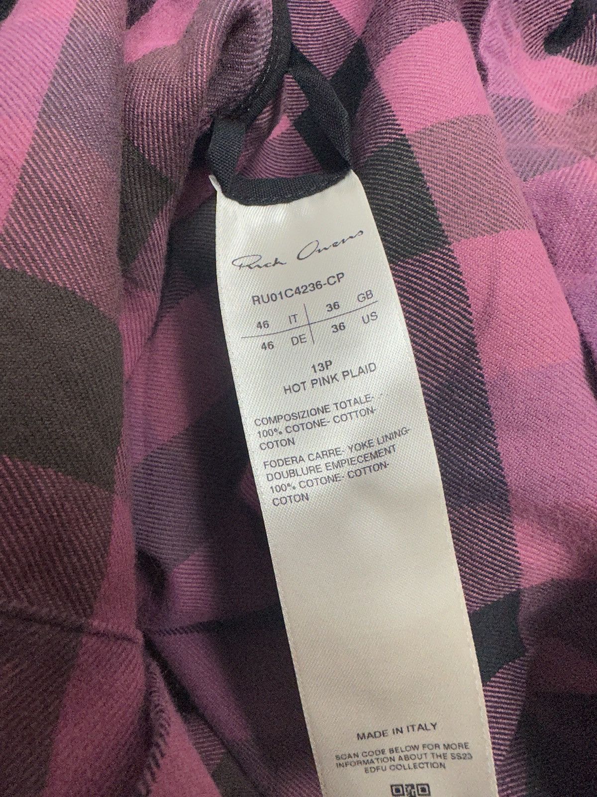 Rick Owens SS23 ‘EDFU’ Pink Plaid Overshirt Size US S / EU 44-46 / 1 - 8 Thumbnail