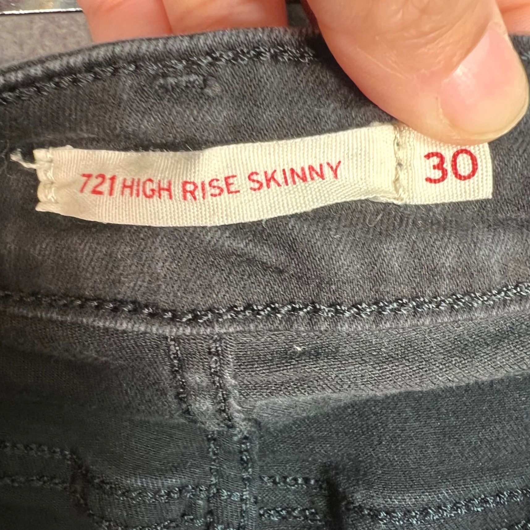 Levi's Levi's Womens 721 High Rise Skinny Jeans Size 30 Black Cotton Blend Stretch Size 30" / US 8 / IT 44 - 3 Thumbnail