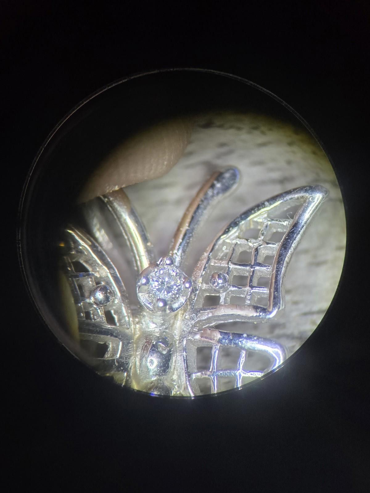The Unbranded Brand ​Vtg 14k White Gold ~0.11ct Diamond Butterfly Pendant 2.2g Size ONE SIZE - 9 Thumbnail