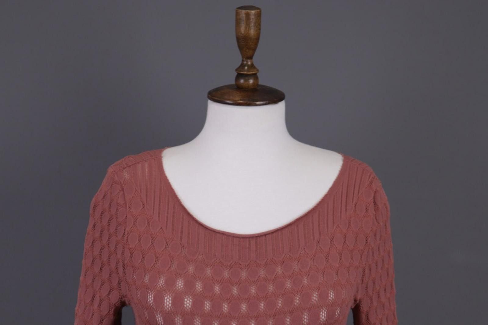 Pink Floyd Pinko Pink Wool Knit Designer Bodycon Mesh Sweater Size S Size S / US 4 / IT 40 - 3 Thumbnail