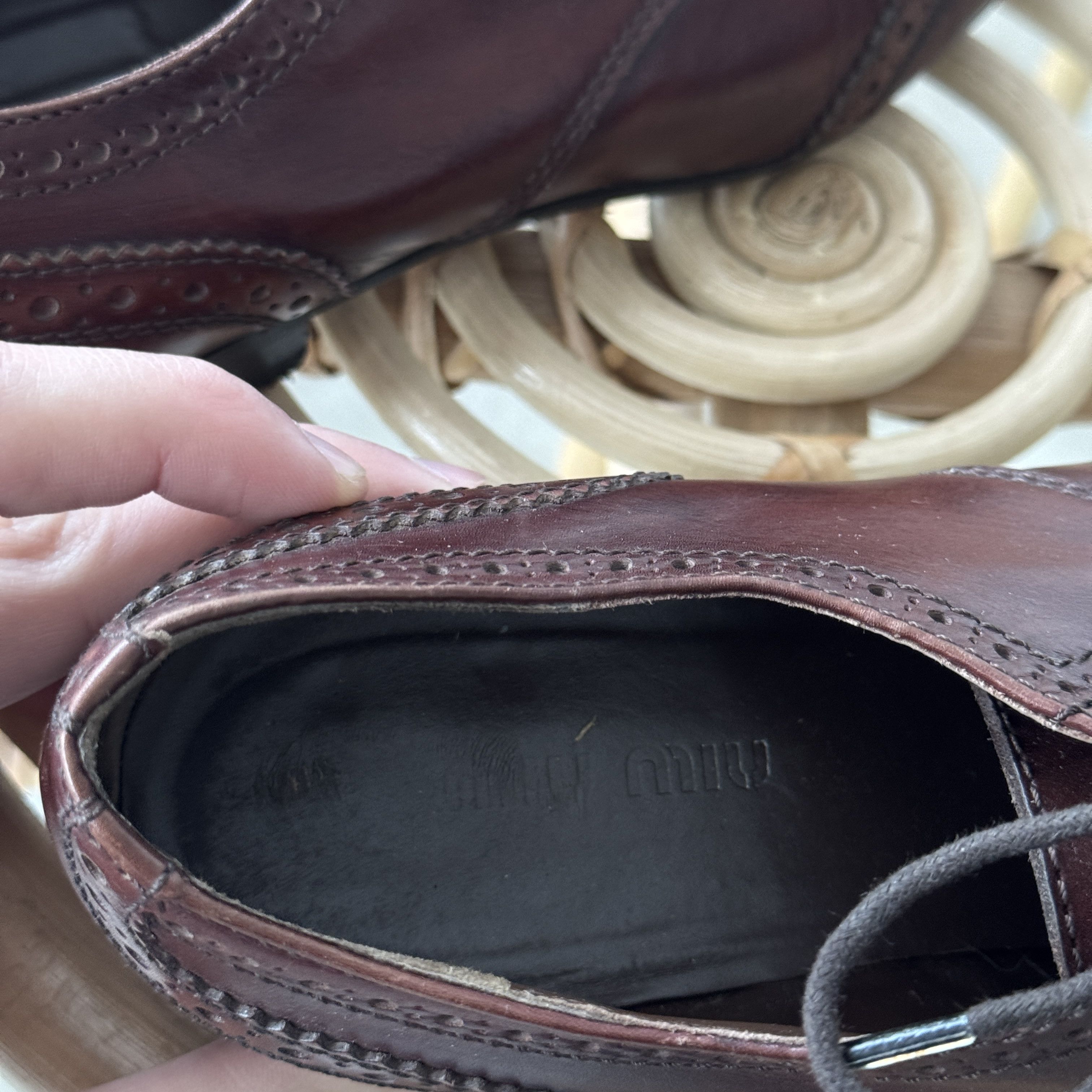 Miu Miu Vintage 90s Miu Miu Cowboys Brown Leather Shoes Size US 9 / IT 39 - 8 Thumbnail