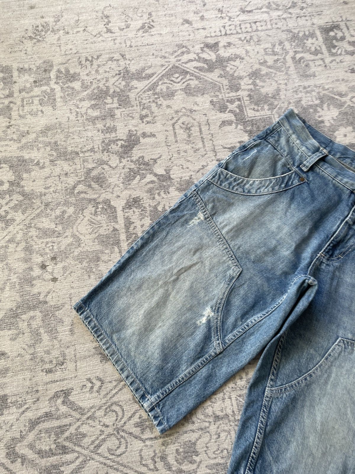Vintage Vintage Double Knee Shorts Faded Denim Jorts Washed Baggy Size US 32 / EU 48 - 3 Thumbnail