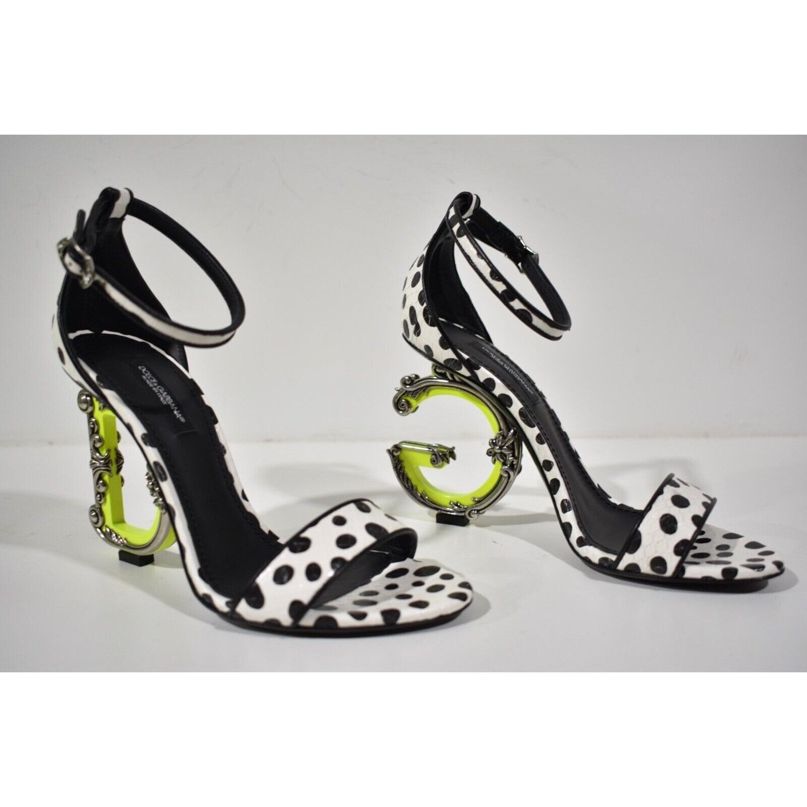 Dolce & Gabbana Dolce & Gabbana Keira 105 White Elaphe DG Heel Sandal 38 Size US 8 / IT 38 - 4 Thumbnail