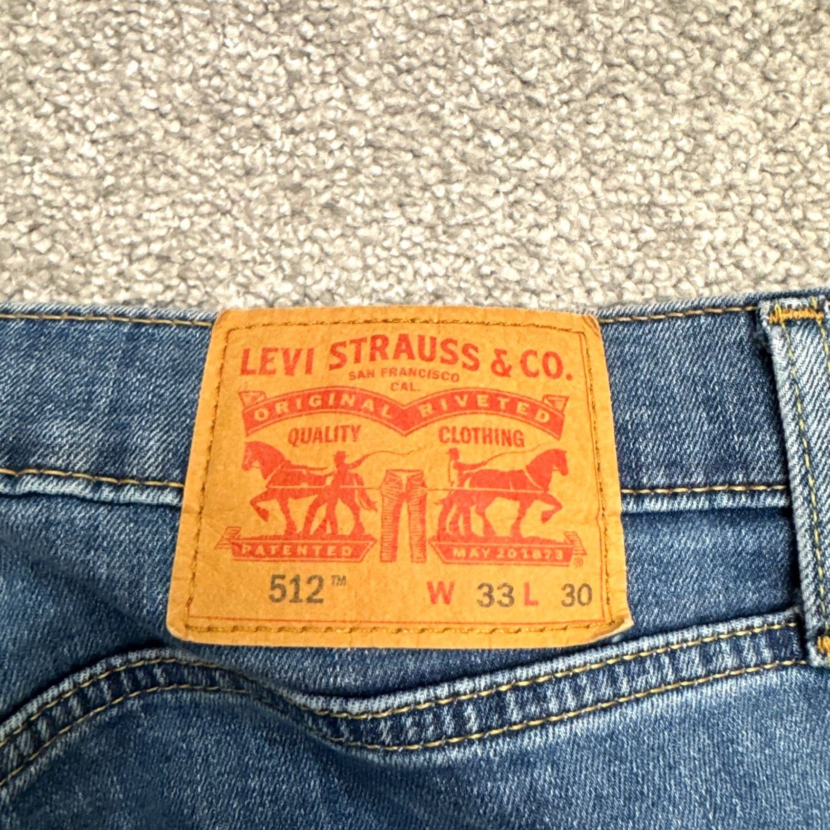 Levi's Levi's 512 Slim Fit Taper Flex All Seasons Tech Denim Jeans Mens 33x30 Blue Size US 33 - 6 Thumbnail
