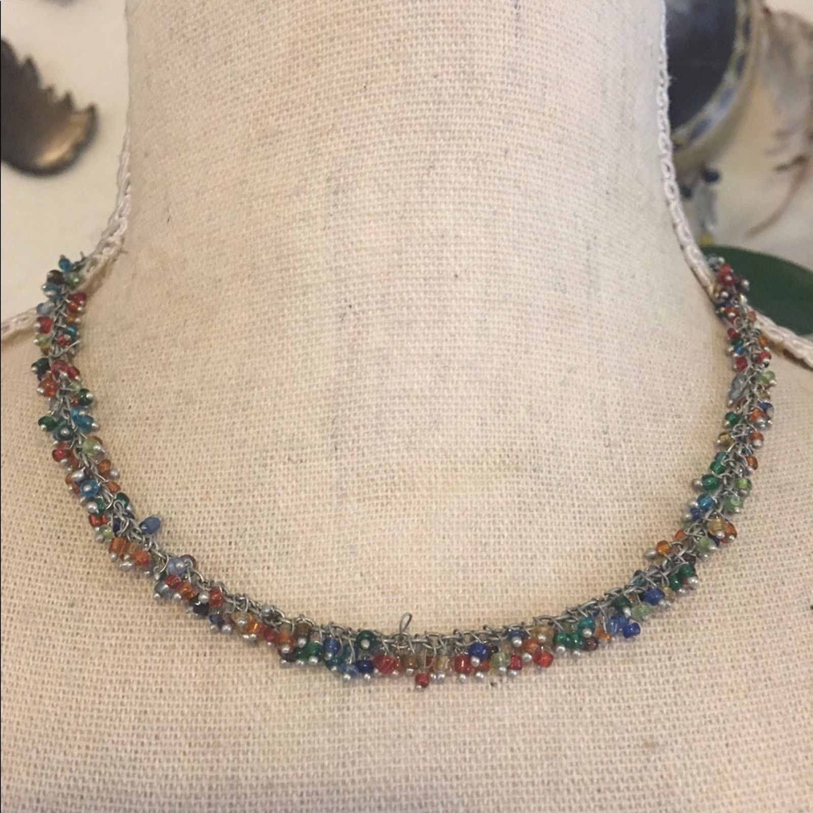 Jewelry Colorful wired seed bead choker necklace Size ONE SIZE - 1 Thumbnail