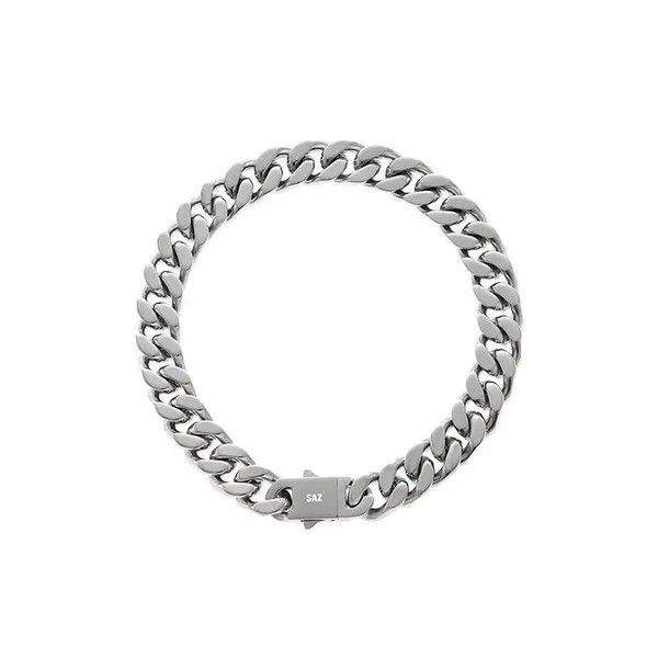 Jewelry Miyo Fashion Men's Hip Hop Silver Titanium Steel Bracelet Size ONE SIZE - 7 Thumbnail