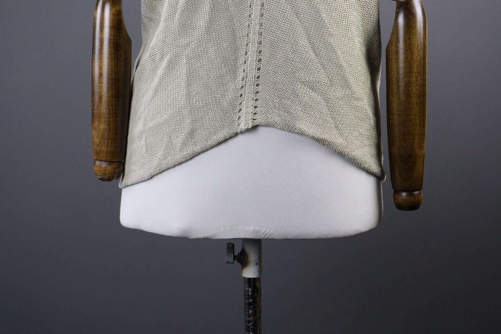 Designer Sarah Pacini Beige Linen Knit Wrap Top Shirt One Size Size ONE SIZE - 8 Thumbnail