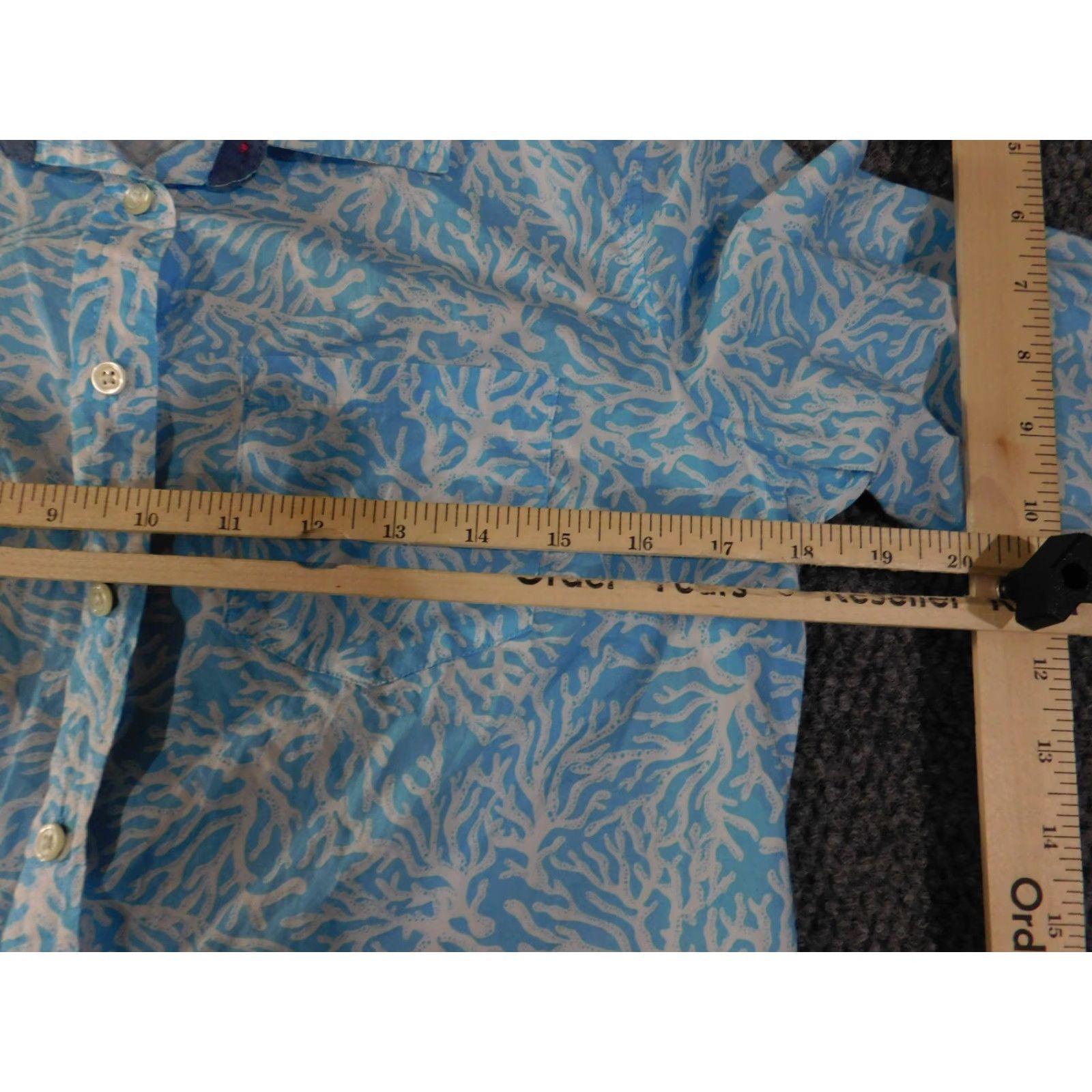 Talbots Talbots Shirt Womens Small Blue White Coral Print Button Front Long Sleeve Cotto Size S / US 4 / IT 40 - 7 Thumbnail