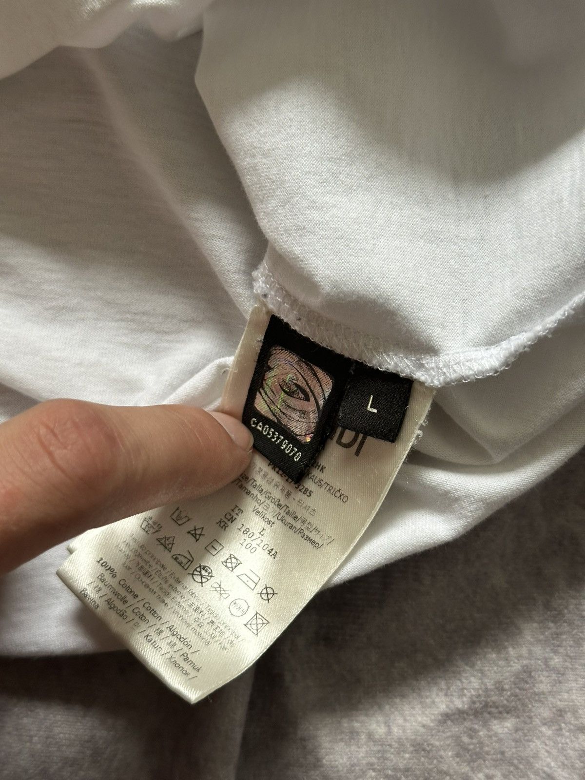 Fendi Fendi X Karl Lagerfeld Karl Lover White Tee T-shirt Size US L / EU 52-54 / 3 - 10 Thumbnail
