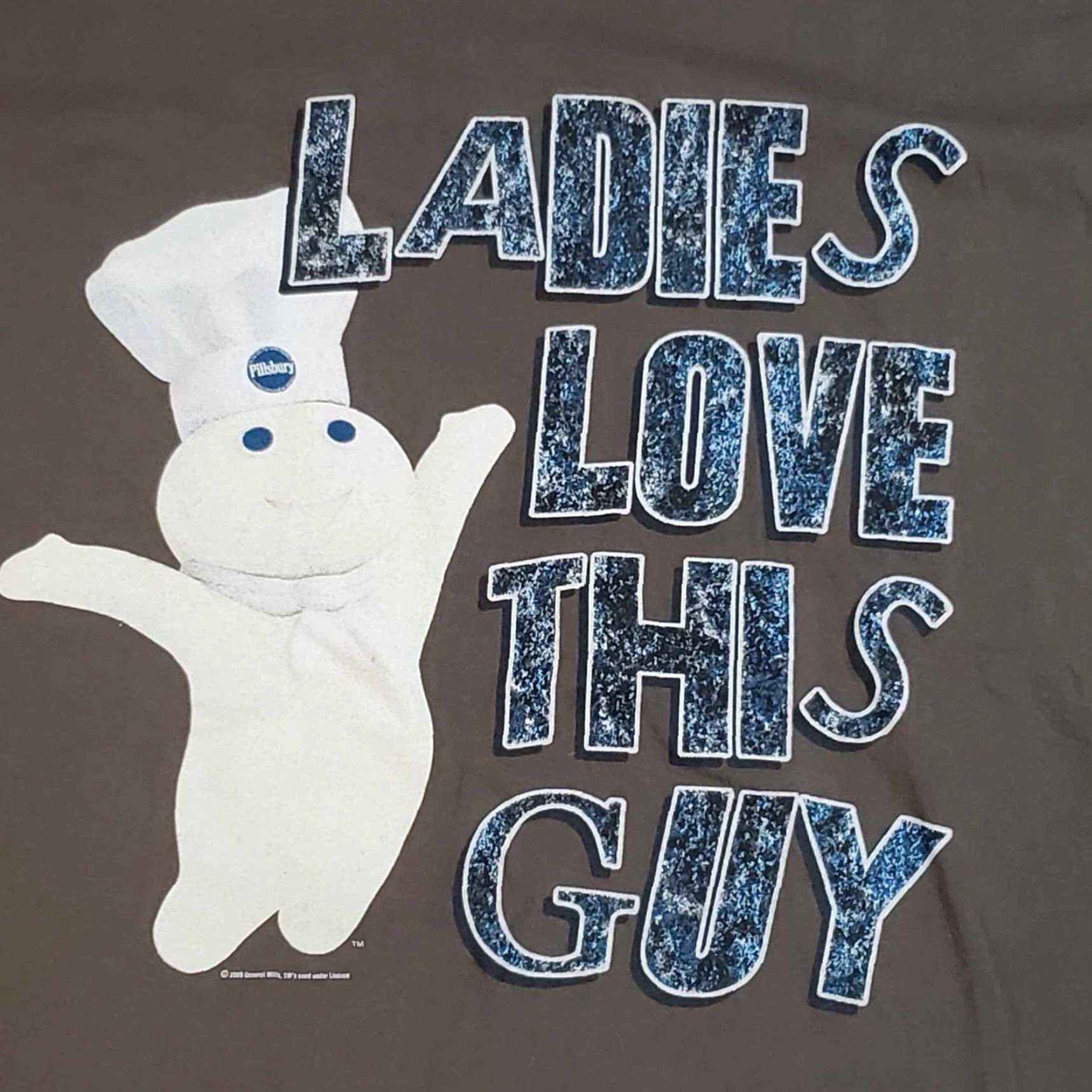Delta VINTAGE T-Shirt Pilsbury Dough Boy 2XLT Gray Unisex Adults Funny 2009 Distressed Grunge 2XL Mens Girls? Size US XXL / EU 58 / 5 - 2 Thumbnail