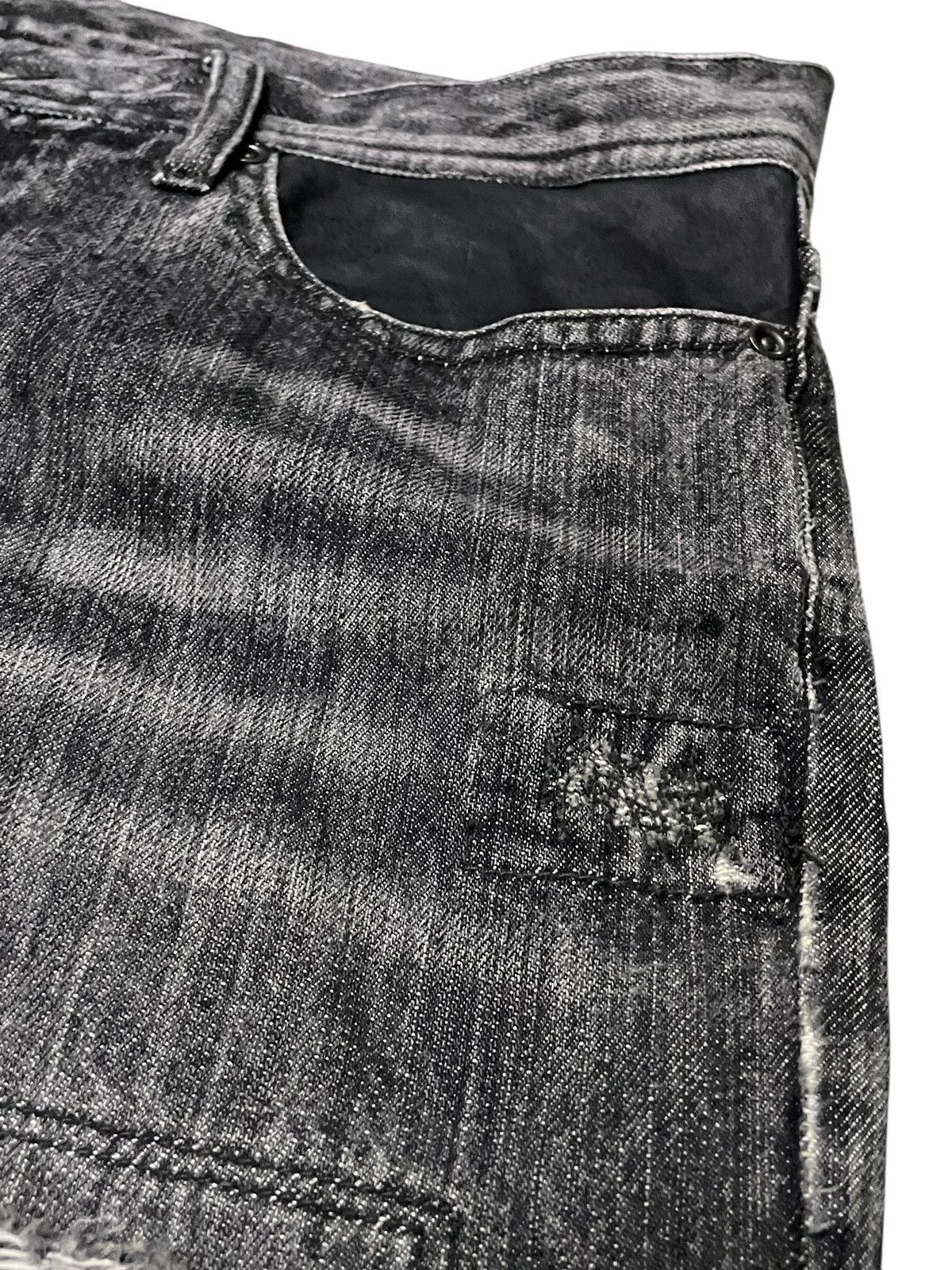 GOSTAR DE FUGA × Japanese Brand × Shellac Rupert Japan Distressed Layered Leather Pocket Flare Jeans Size US 32 / EU 48 - 9 Thumbnail
