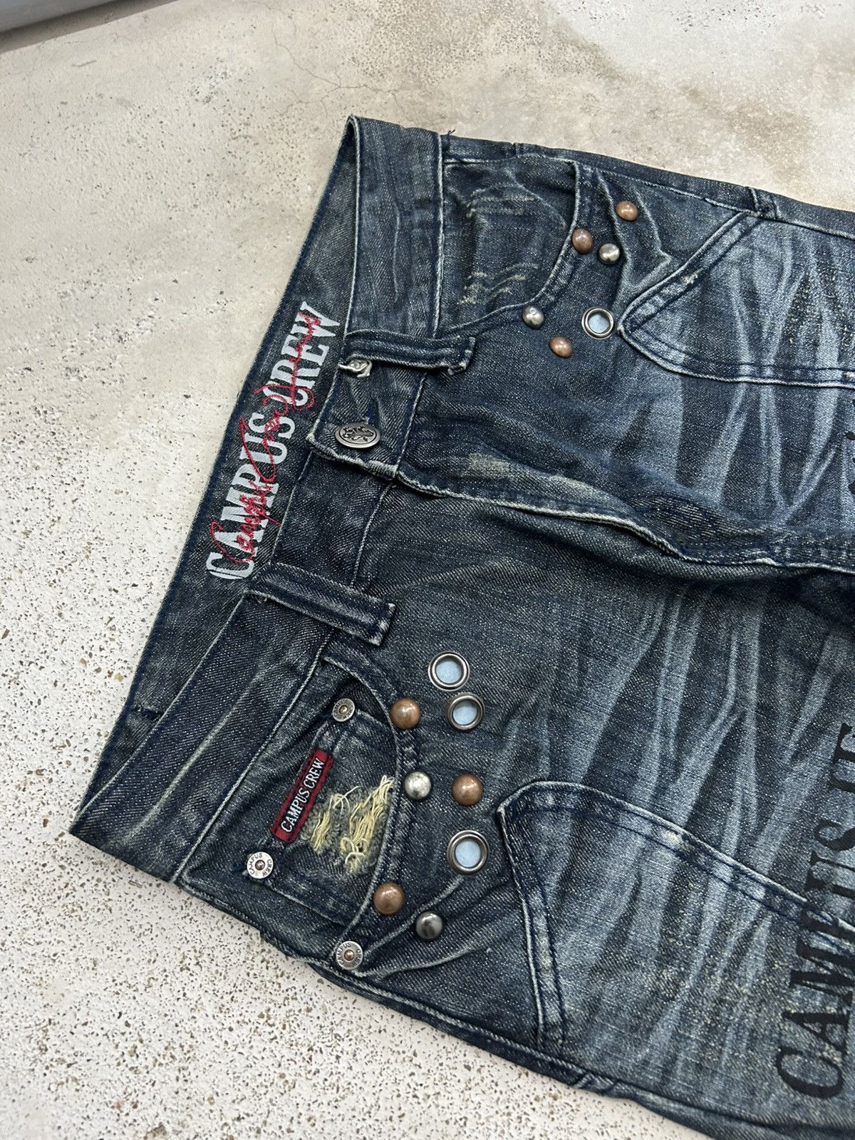 Le Grande Bleu (L.G.B.) Campus Crew Baggy Jeans Embellished Size US 29 - 6 Thumbnail