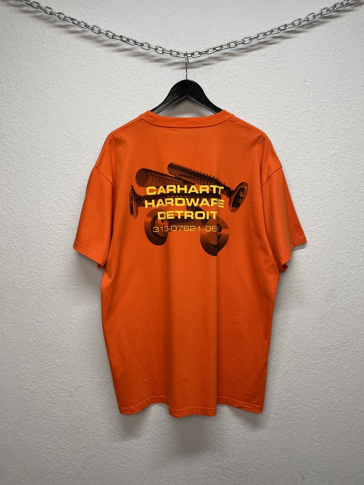 Carhartt × Heron Preston Vintage Y2K Carhartt Work Hardware Detroit Orang Tee T-shirt Size US XL / EU 56 / 4 - 7 Thumbnail