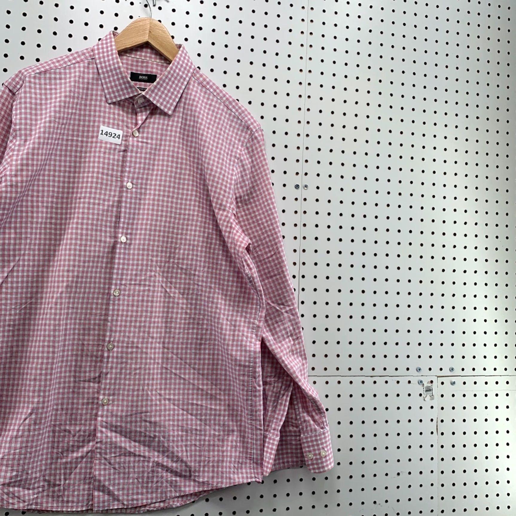 Hugo Boss HUGO BOSS Vintage Red Check Button-Up Shirt Long Sleeve Spread 16.5 Regular Mens Size US XL / EU 56 / 4 - 7 Thumbnail