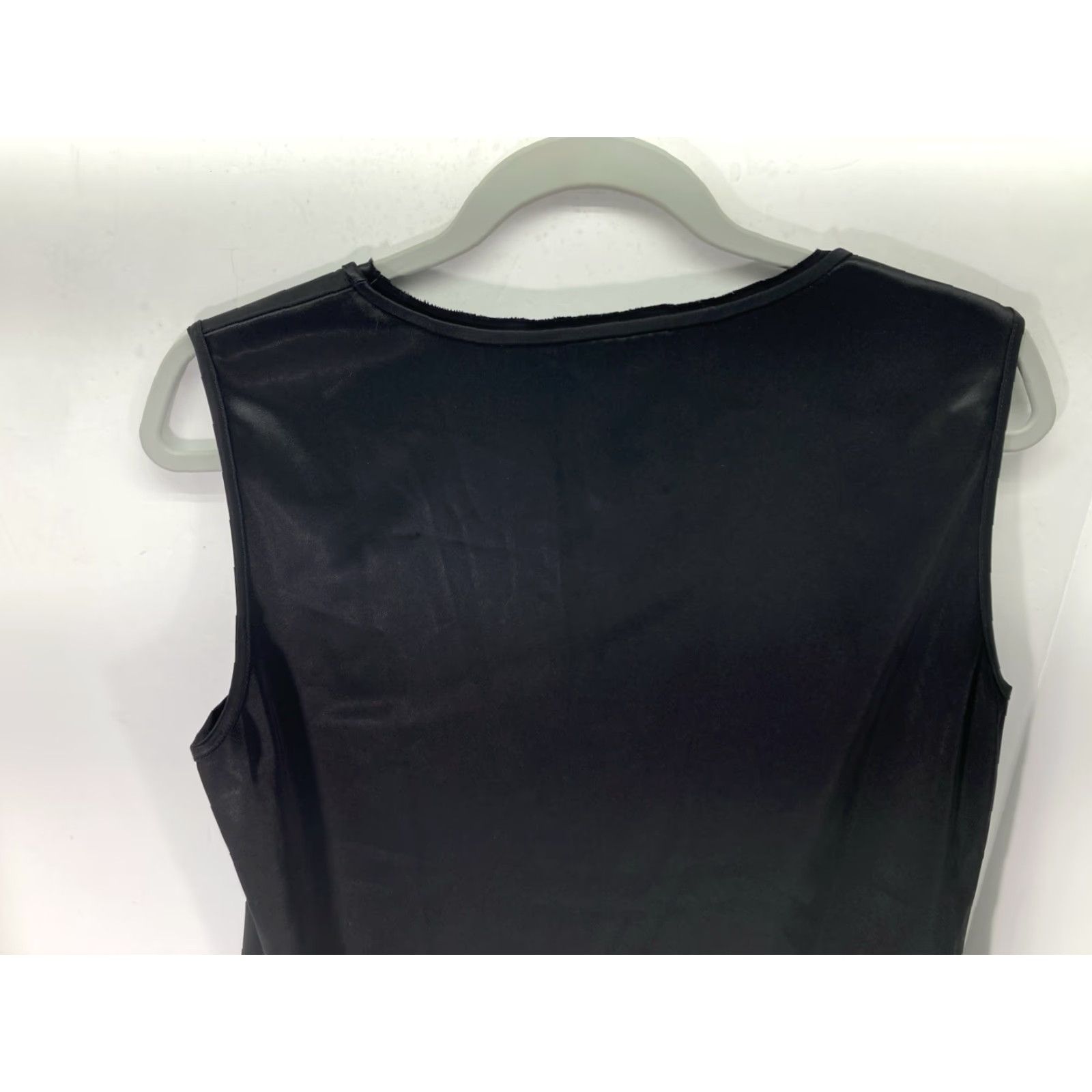 Vintage St John Tank Shirt Women Size Large Black Sleeveless Pullover Triacetate Stretch Size L / US 10 / IT 46 - 7 Thumbnail