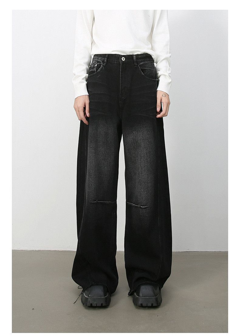 Japanese Brand American street patchwork men's straight leg loose jeans Size US 32 / EU 48 - 1 Thumbnail