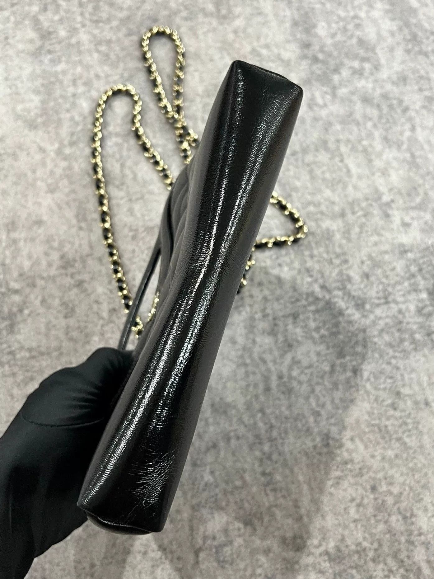 Chanel Chanel 31 Bag Waxed Leather Black Gold Nano Size US XXS / EU 40 - 3 Thumbnail