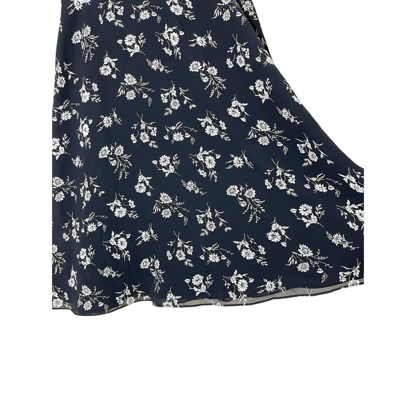 Other Vintage Liz Claiborne 90s Y2K Black Flower Print Knee Length Size 27" / US 4 / IT 40 - 4 Thumbnail