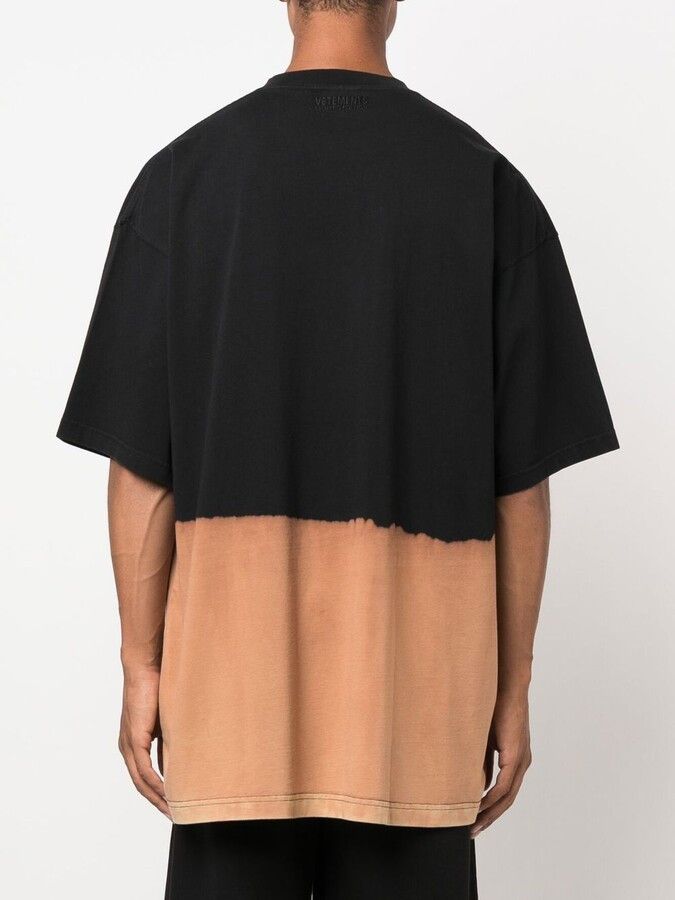 Vetements o1y0924 Oversize T-Shirt in Black/Beige Size US S / EU 44-46 / 1 - 4 Thumbnail