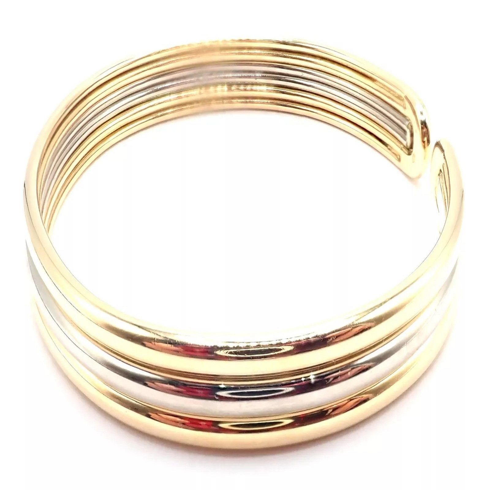 Van Cleef & Arpels 18k Yellow & White Gold Bangle Cuff Bracelet Size ONE SIZE - 5 Thumbnail
