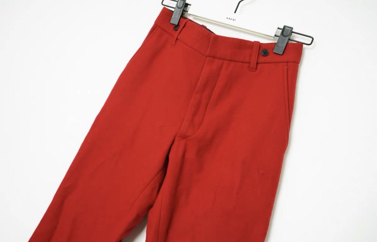 Dries Van Noten Dries Van Noten Fall/Winter Wool Burgundy Straight-Leg Pants Size US 30 / EU 46 - 3 Thumbnail