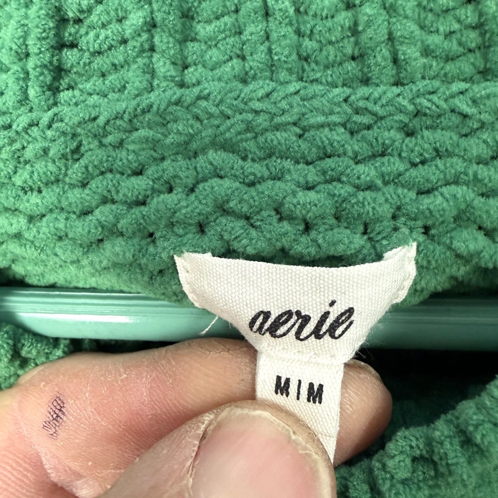 Vintage Aerie Sweater Women's M Green Chunky-Knit Crew Neck Cozy Relaxed Fit 80s Style Casual Pullover Knit Size M / US 6-8 / IT 42-44 - 5 Thumbnail