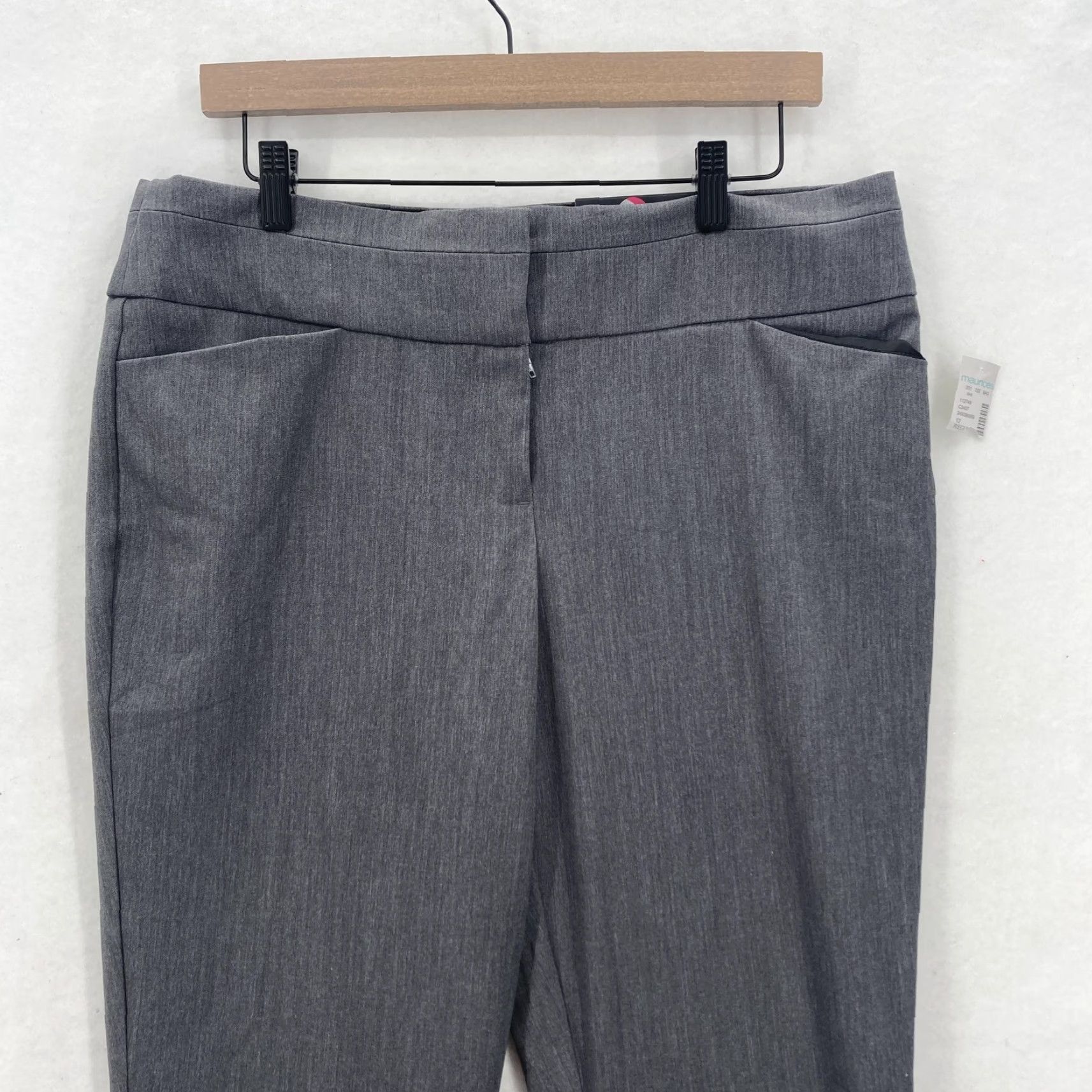 Vintage Maurices Pants Womens 12 Regular Gray Bootcut Mid Rise Dress Career Stretch NWT Size 34" / US 12 / IT 48 - 2 Thumbnail