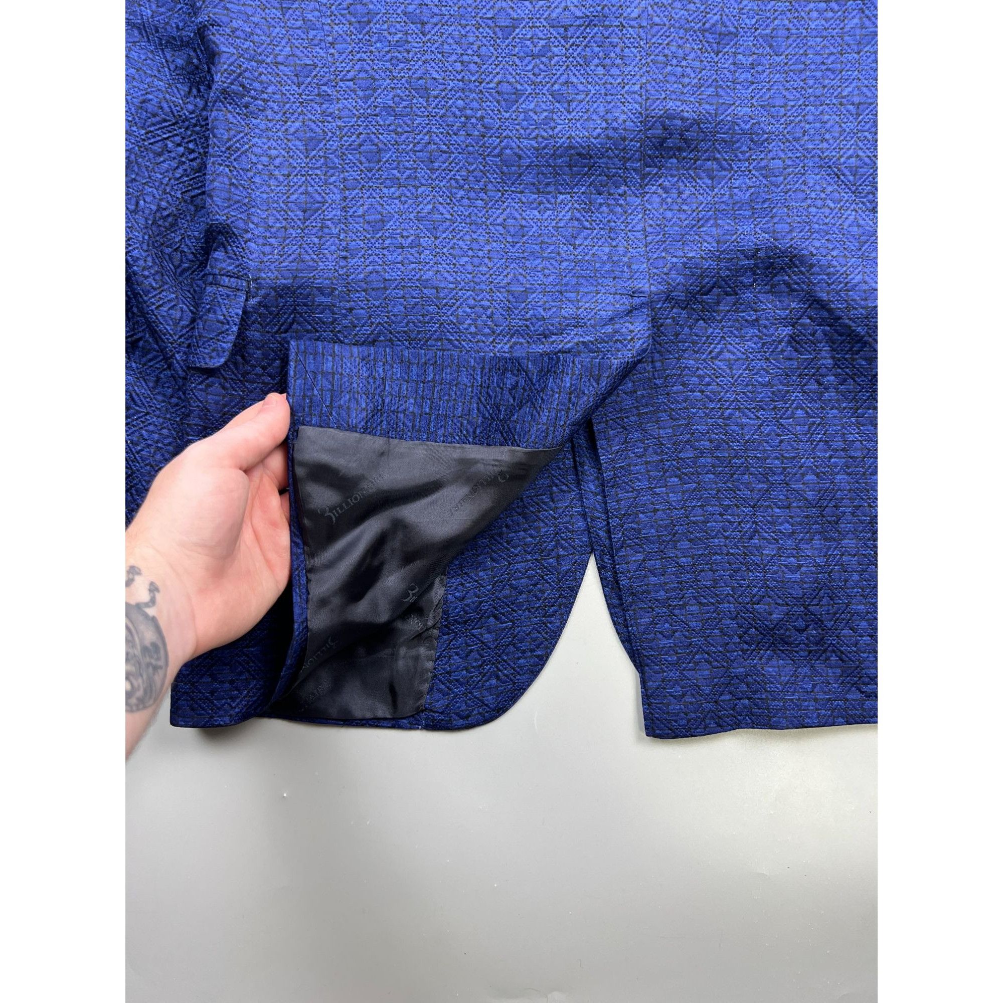 Billionaire Couture Billionaire Couture Silk Wool Patterned Blazer (Y0989) Size 48R - 14 Thumbnail