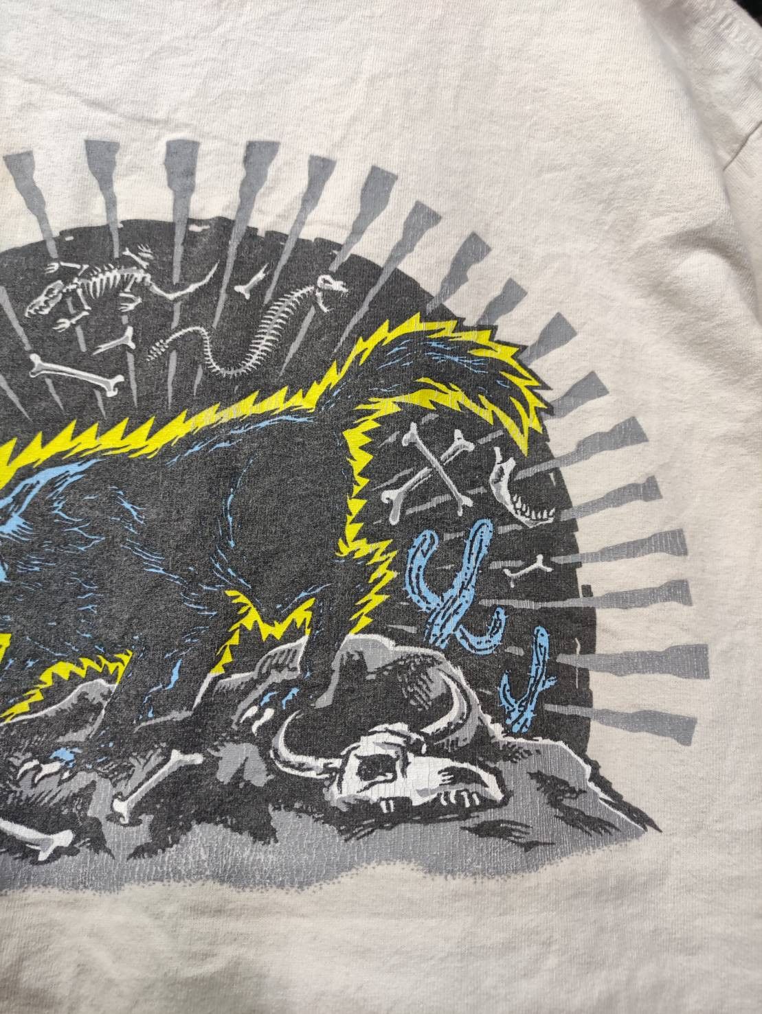 Santa Cruz Skateboards Vtg 00's Santa Cruz x Jeff Kendall " Kendall Wolf " T-Shirt Size US M / EU 48-50 / 2 - 10 Thumbnail