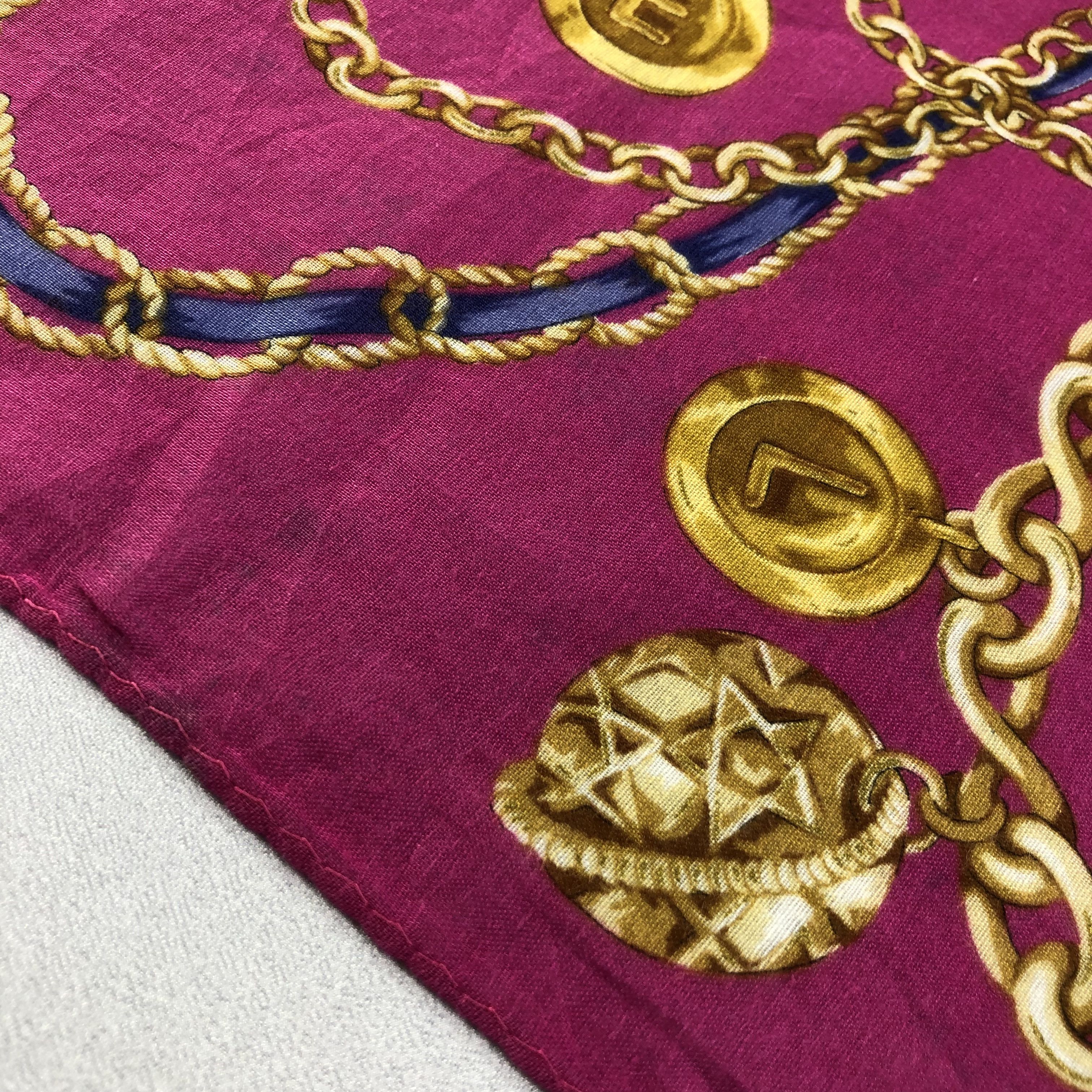 Celine Celine Gold Chains Handkerchief Neckerchief Bandana H2168 Size ONE SIZE - 7 Thumbnail