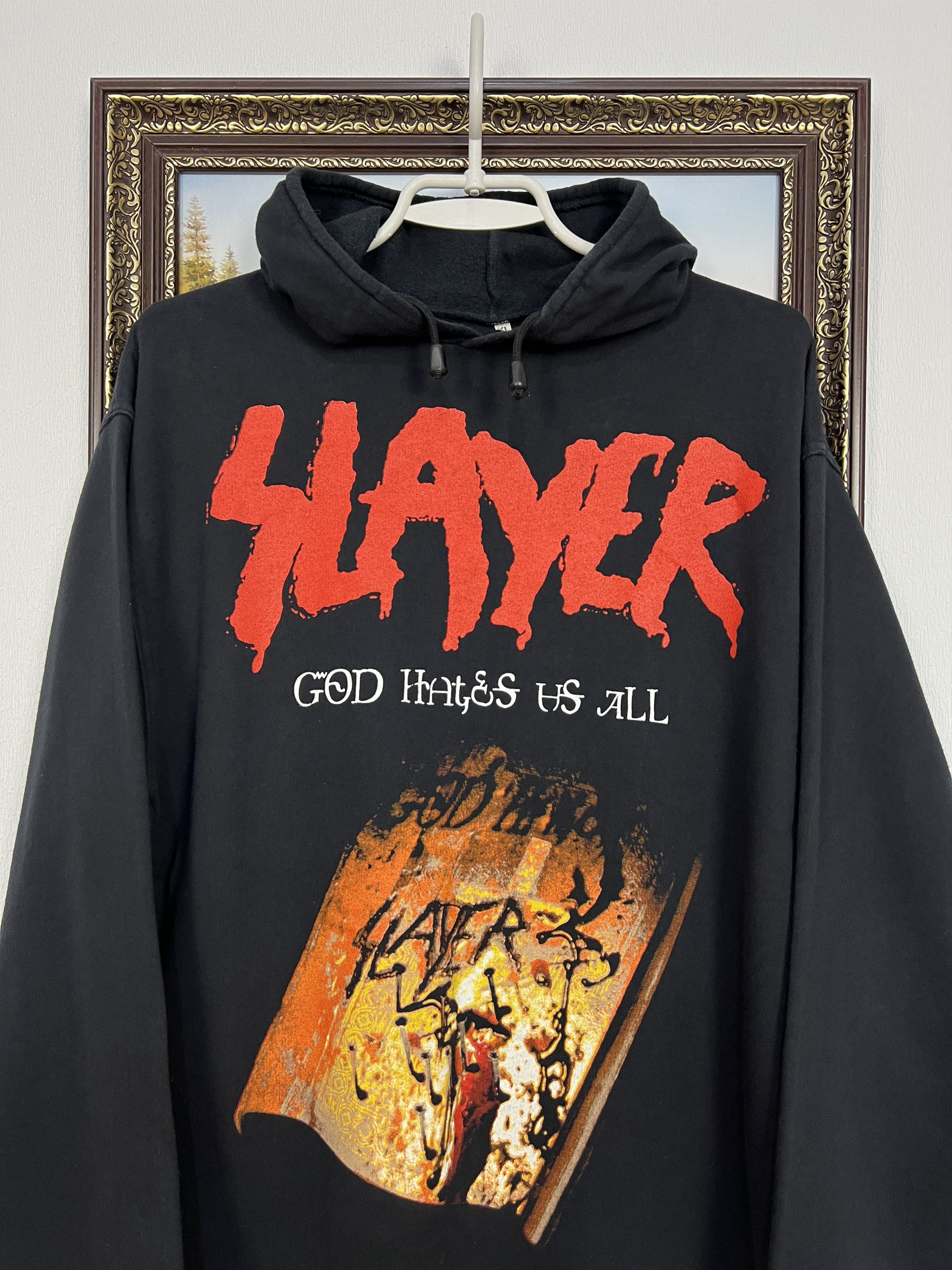 Vintage Vintage Slayer God Hates Us All Over Print Hoodie Black Size US M / EU 48-50 / 2 - 2 Thumbnail