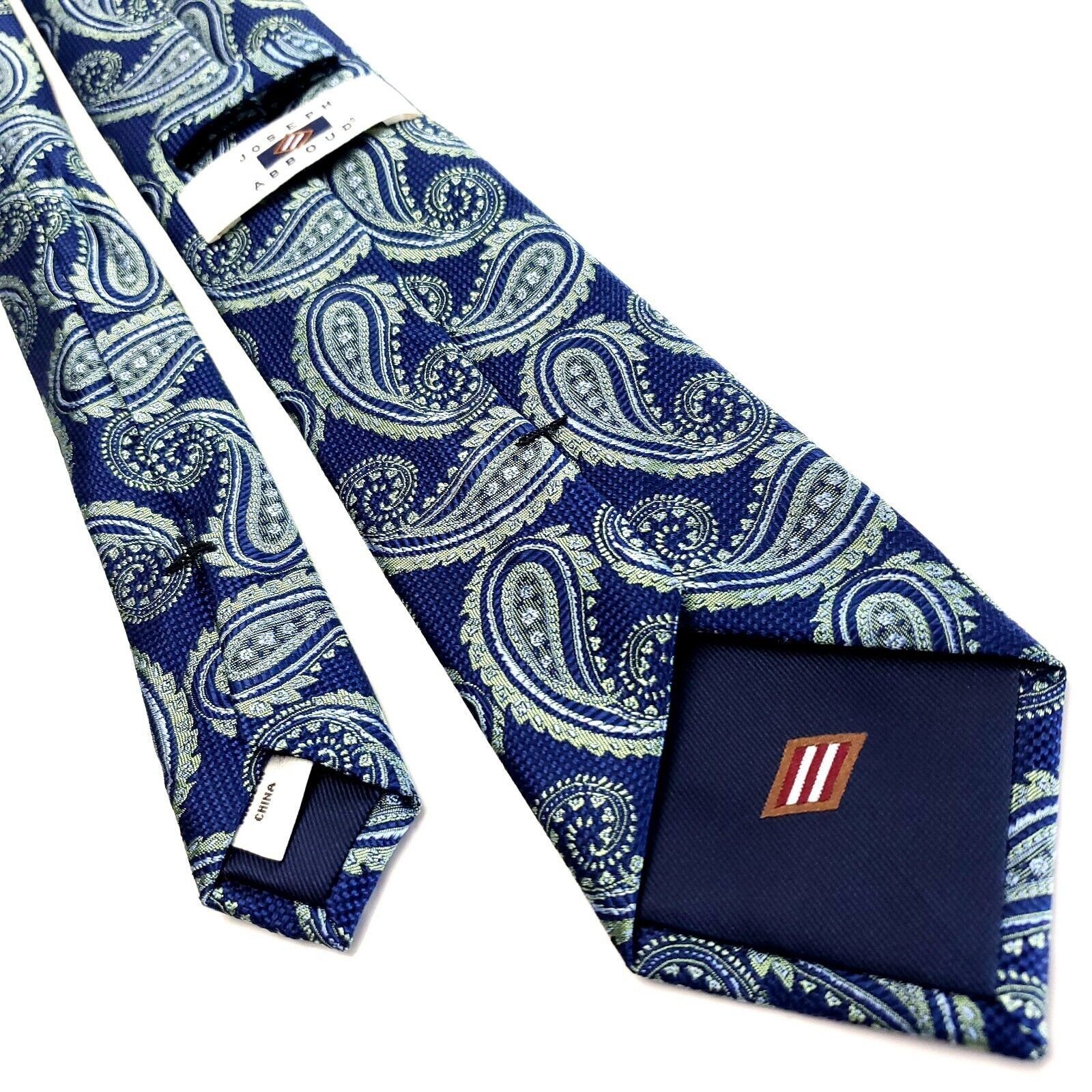Joseph Abboud Joseph Abboud Blue White Silk Tie Woven Paisley Size ONE SIZE - 3 Thumbnail