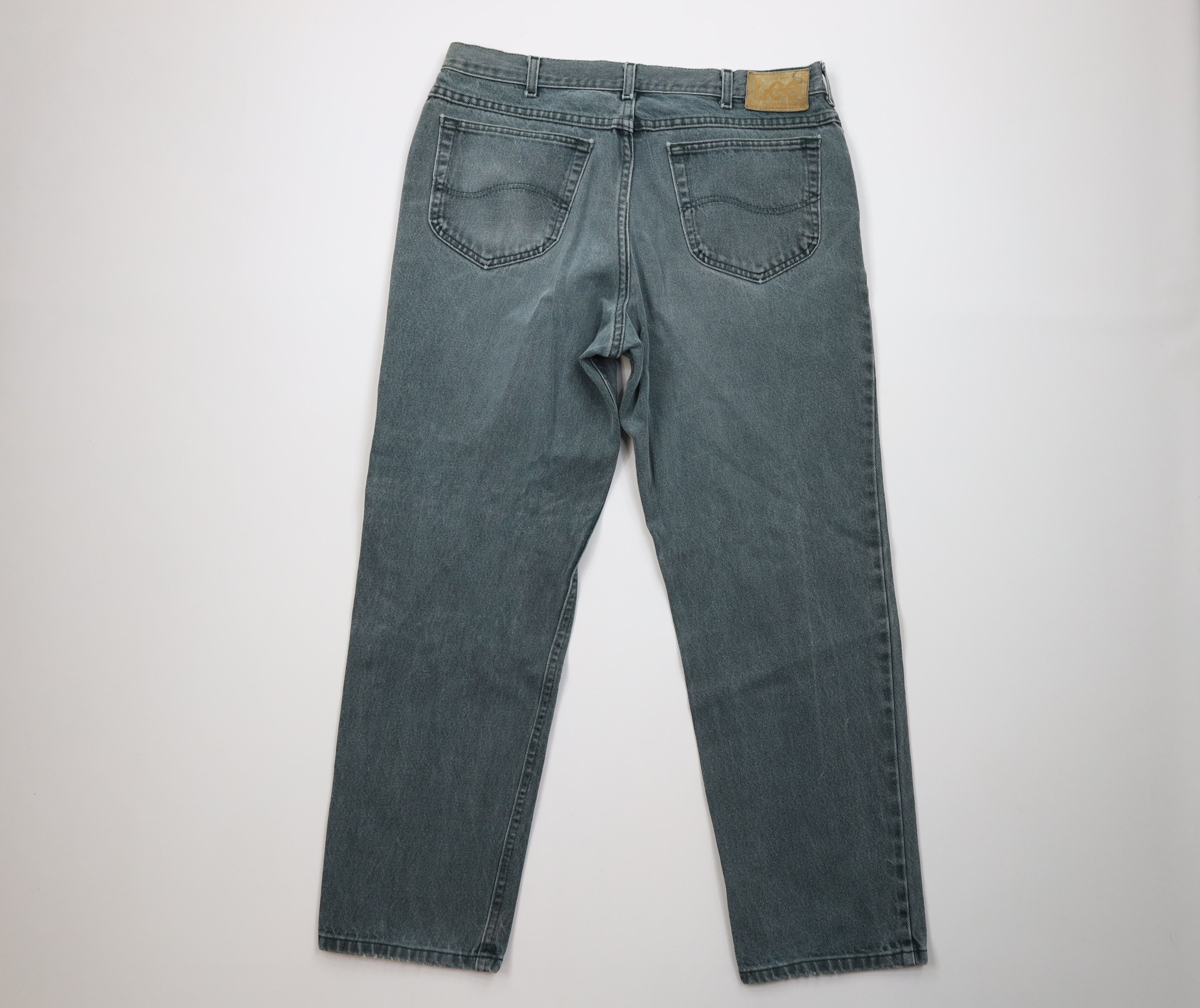 Lee Vintage 90s Lee Straight Leg Denim Jeans Green Cotton USA Size US 38 / EU 54 - 9 Thumbnail
