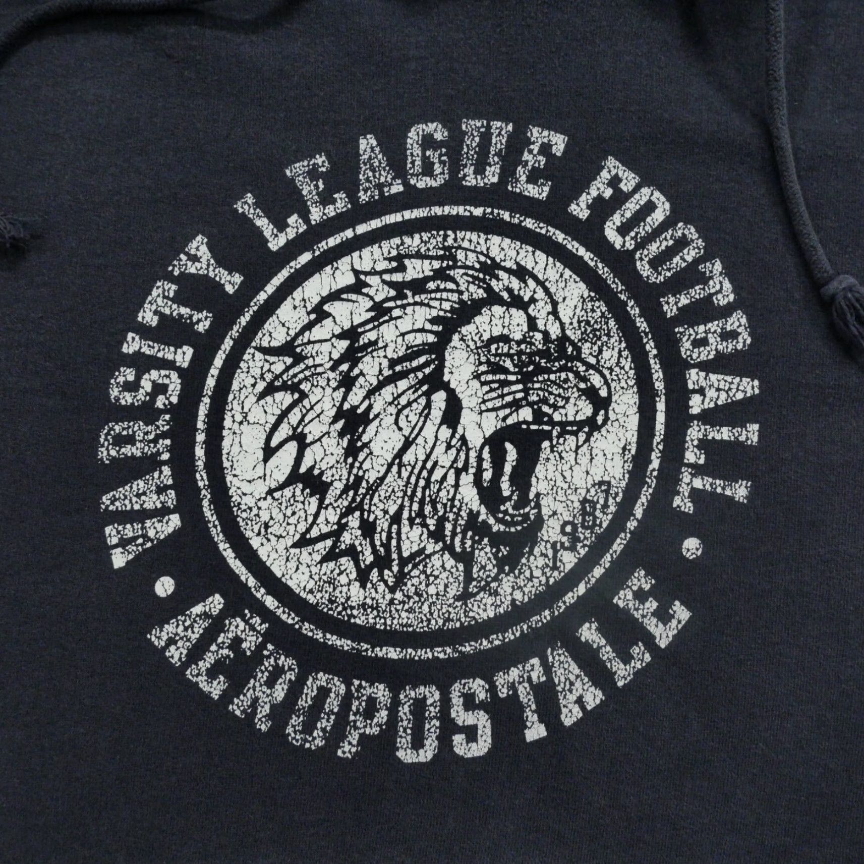 Aeropostale VINTAGE Aeropostale Hoodie Mens XL Blue Pullover Distressed Grunge Football 90s Y2K Logo Hooded Size US XL / EU 56 / 4 - 2 Thumbnail