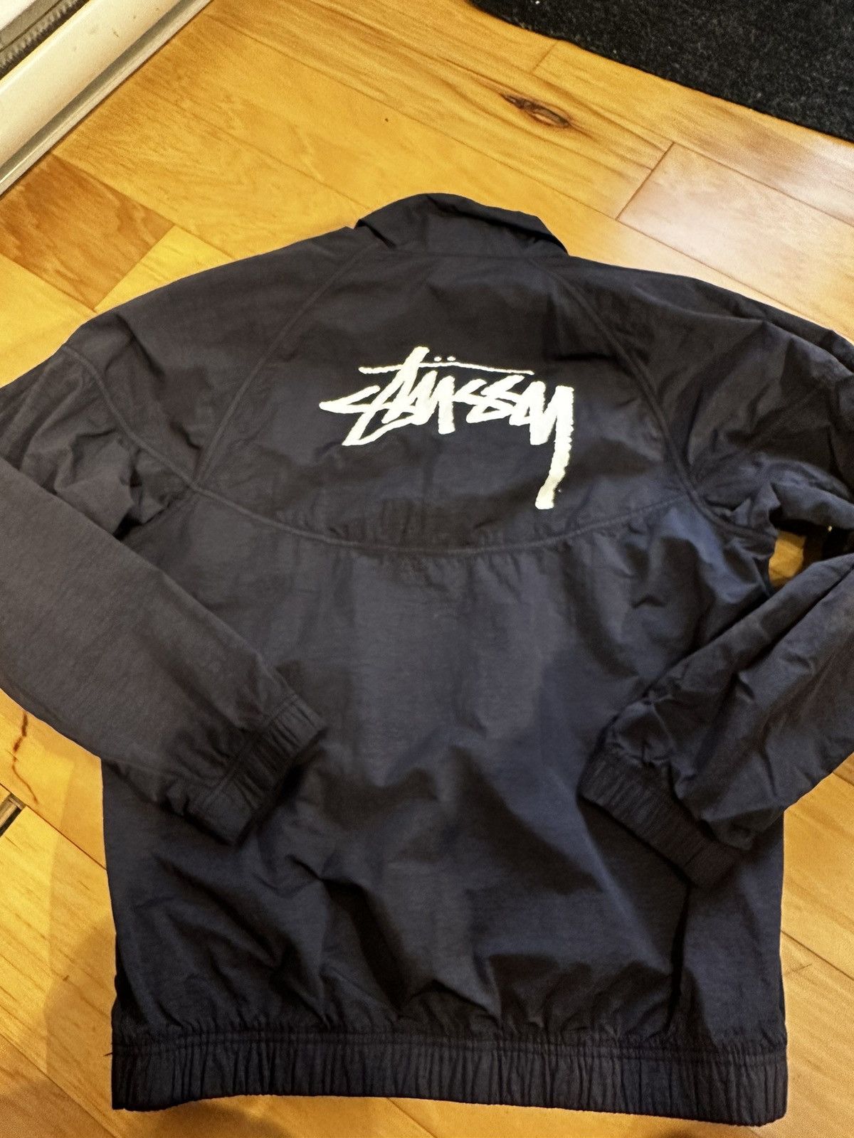 image of Nike x Stussy Windrunner Jacket in Dark Grey, Men's (Size XS)