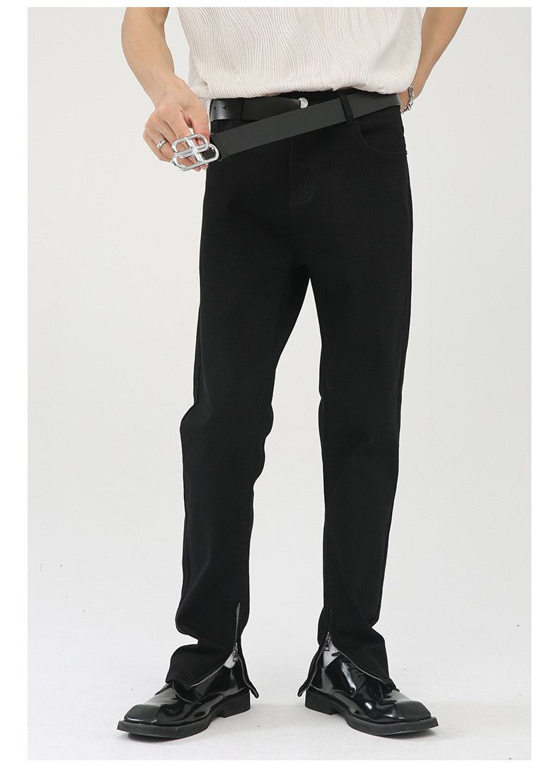 Japanese Brand High street stretch solid color zipper slim jeans y2k Size US 32 / EU 48 - 6 Thumbnail