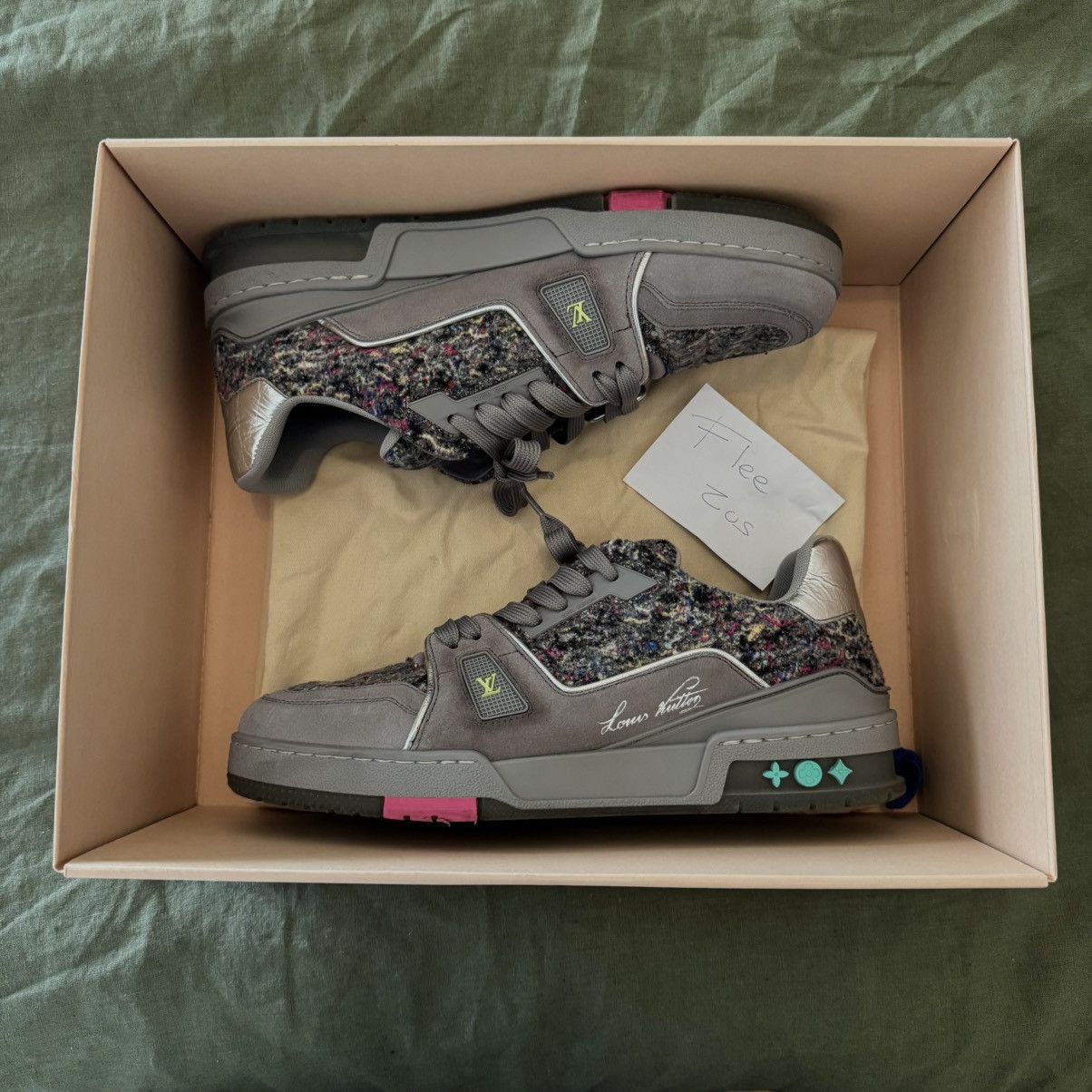 Louis Vuitton Louis Vuitton LV Trainer upcycled grey Size US 9 / EU 42 - 1 Thumbnail