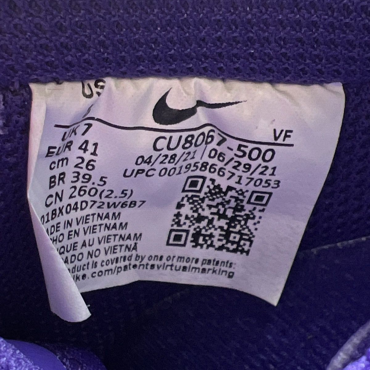 Nike Air Force 1 purple skeleton Size US 8 / EU 41 - 8 Thumbnail